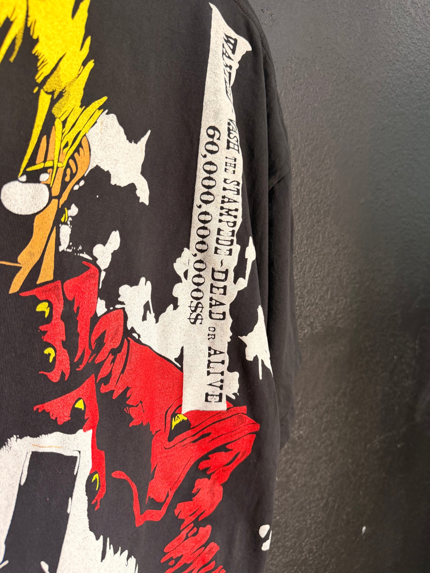 Black Acid wash - TriGun Cross front - Trigun angel wings back