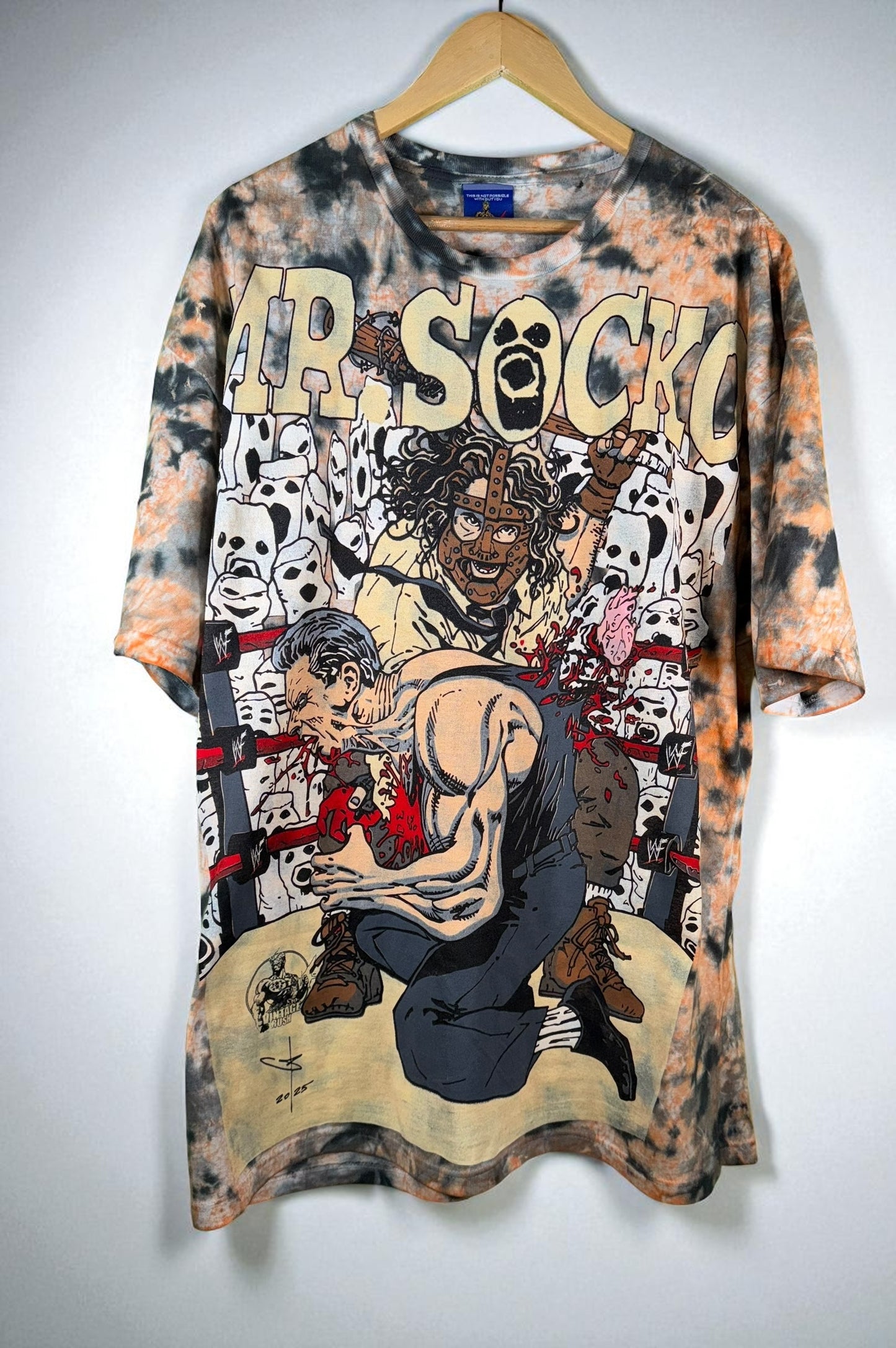 Orange Tie Dye - Mr. socko Kills & tombstone of death back mmm