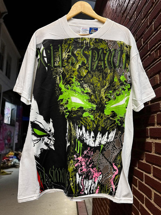 Vintage White - Big face & Spawn Rocks! Back