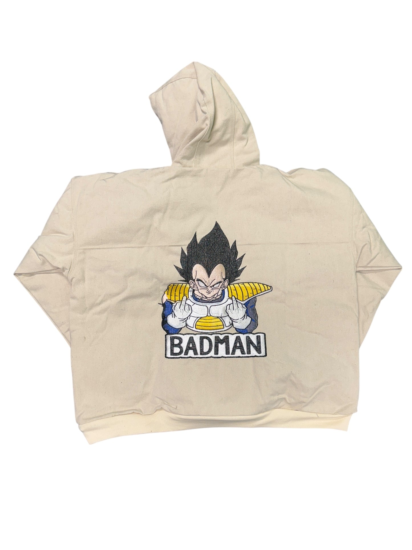 Beige-2XL Vegeta Badman premium hoodie