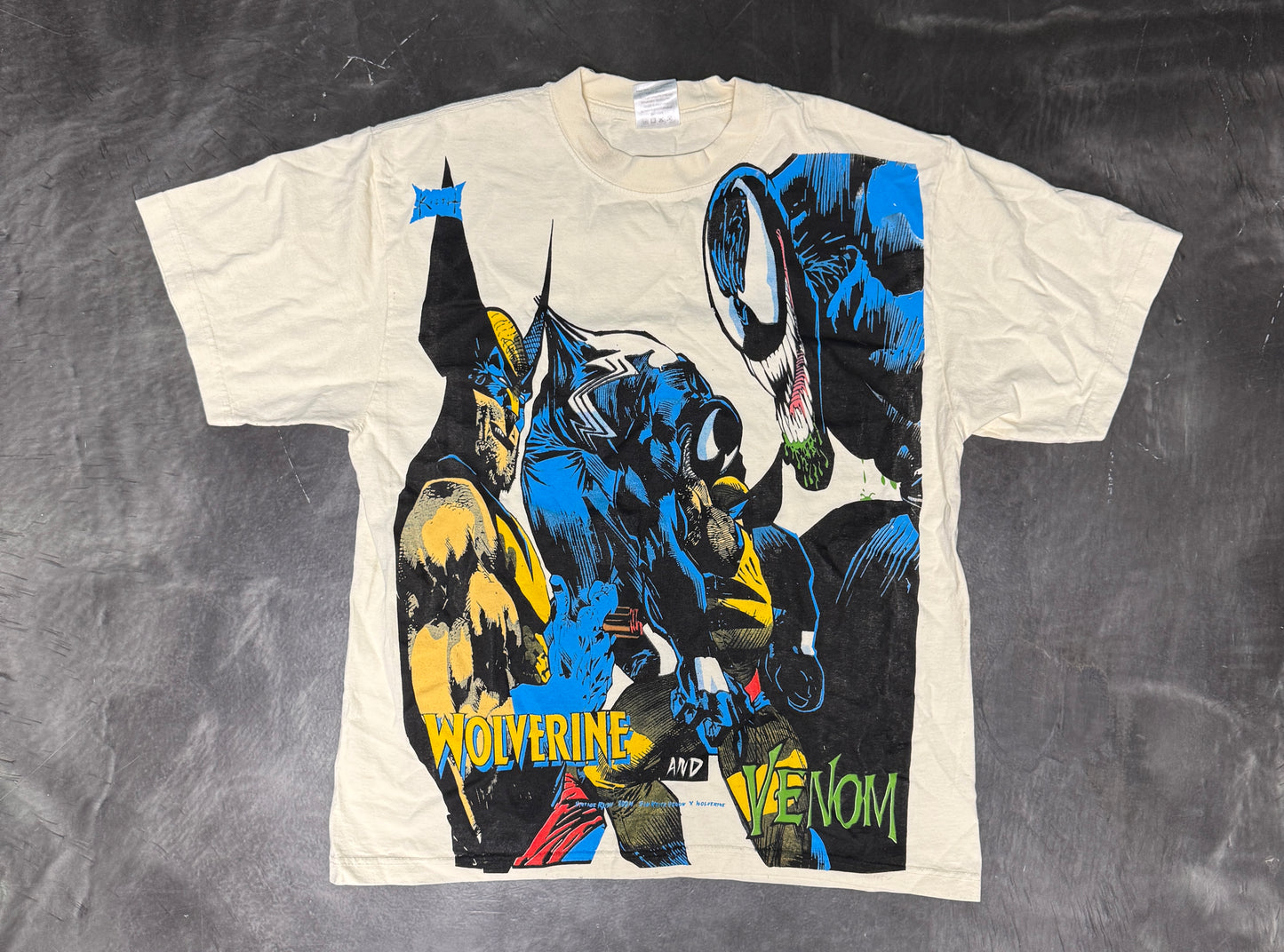 (Black Friday)-Cream- L- Wolverine vs Venom Front & Back