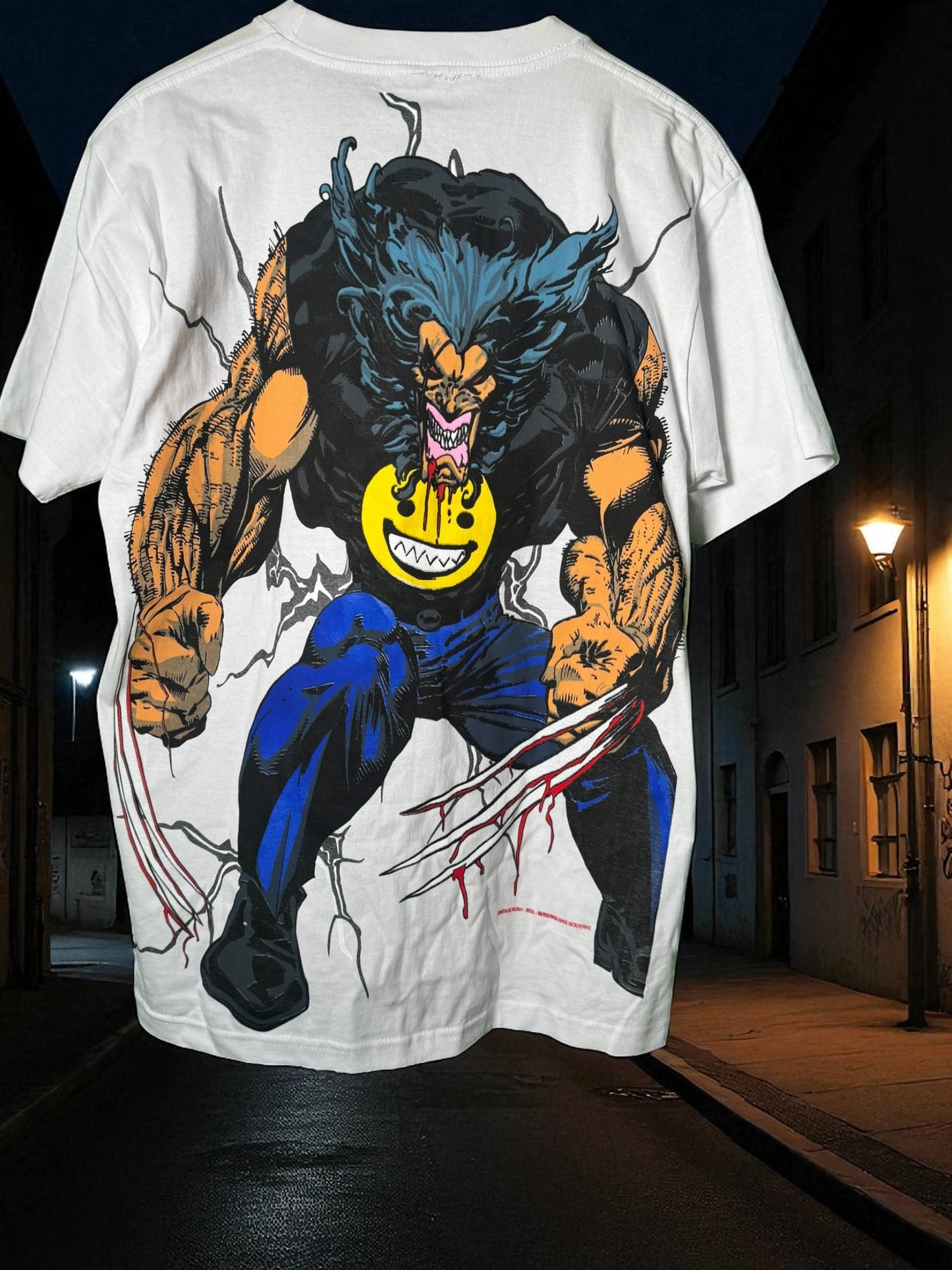 White- Big head Wolverine front & Back Berserker Smile Wolverine