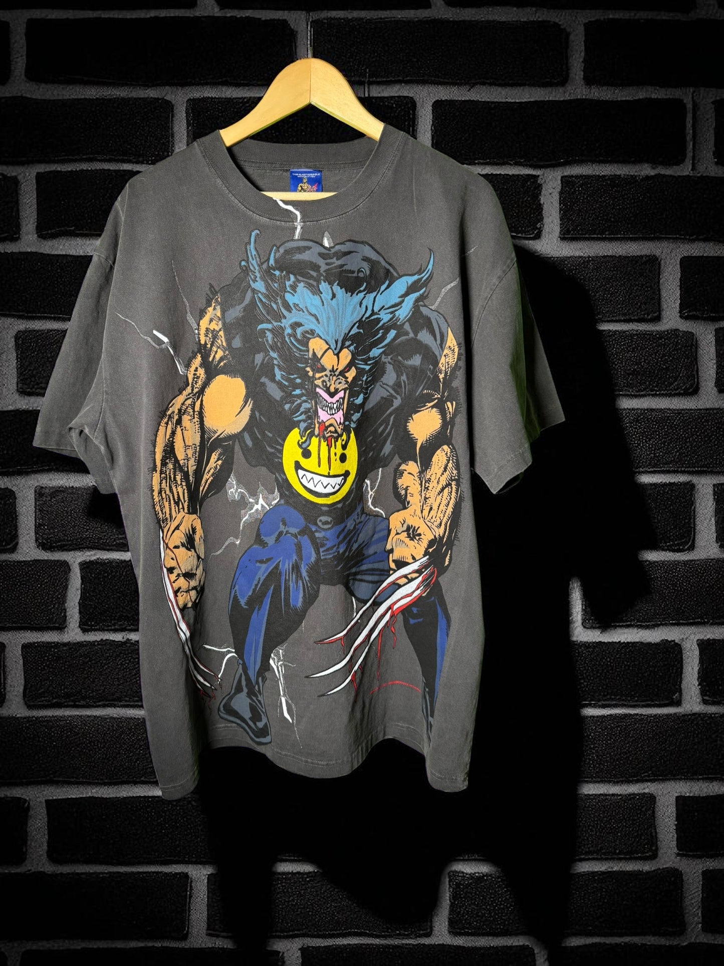 Faded - Berserker Smile Wolverine front & Back Big head Wolverine