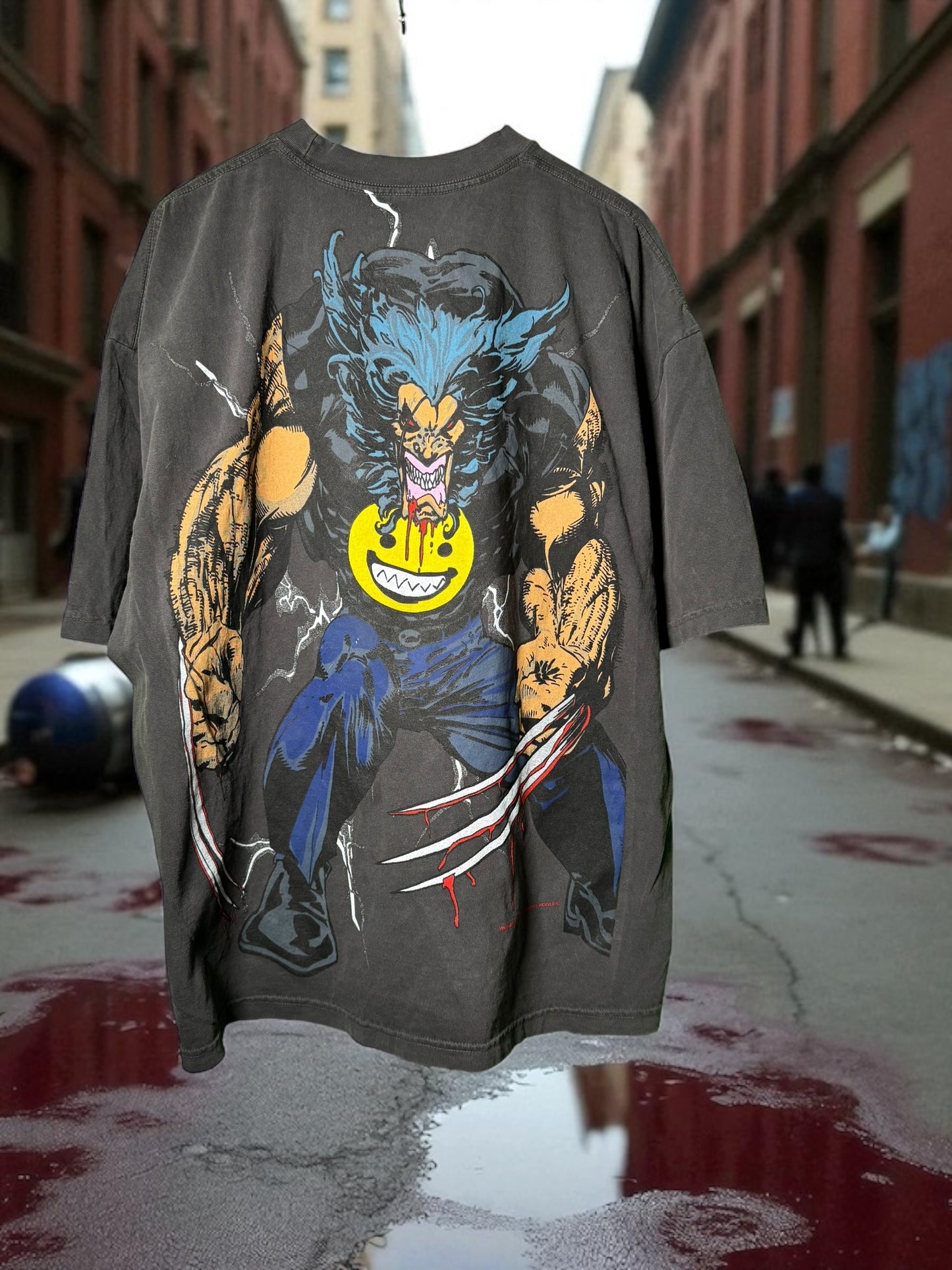 Faded - Big head Wolverine front & Back Berserker Smile Wolverine