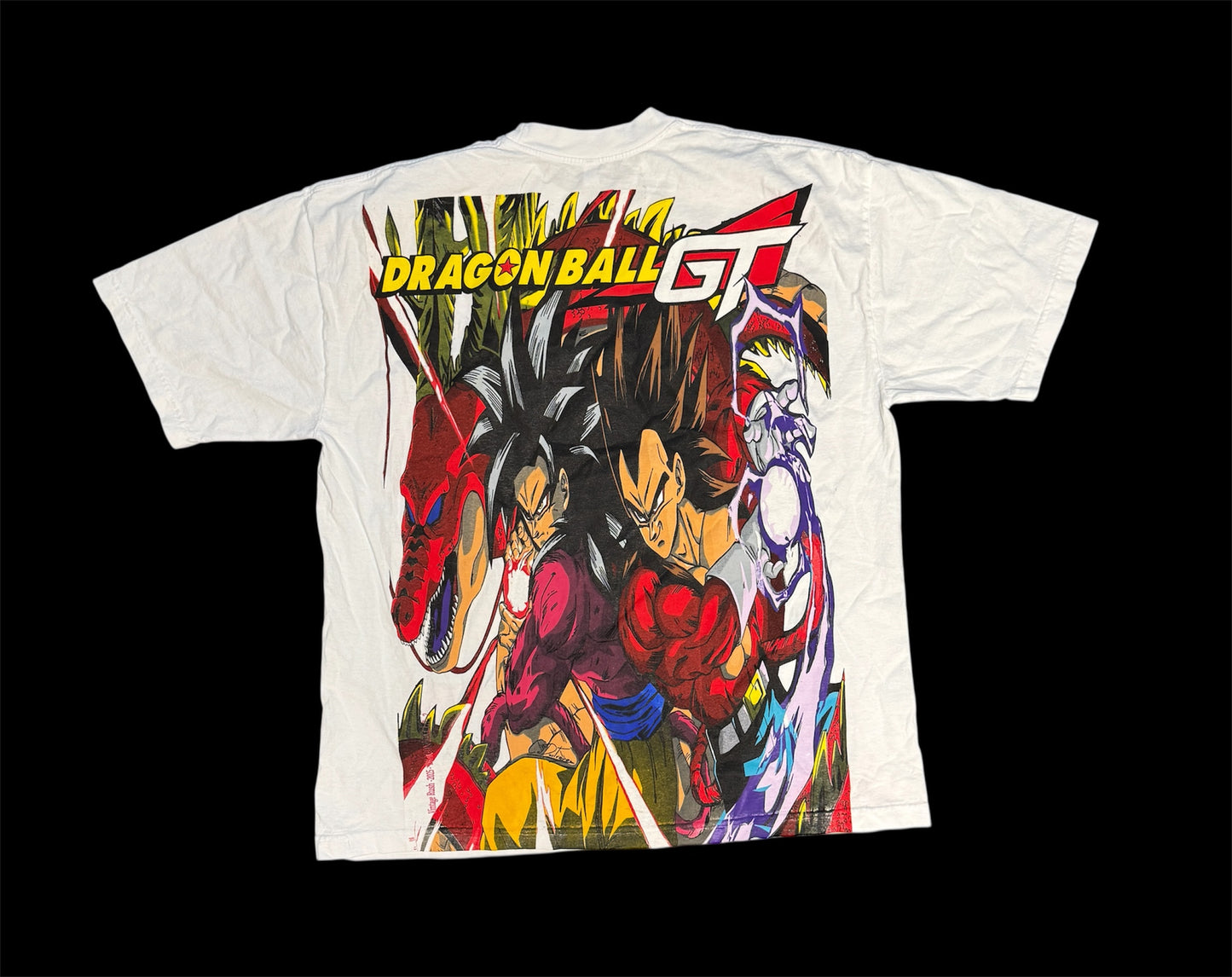 (Black Friday) (Imperfections) -White- XL-DBGT SSJ 4 Moon front/Dragon back