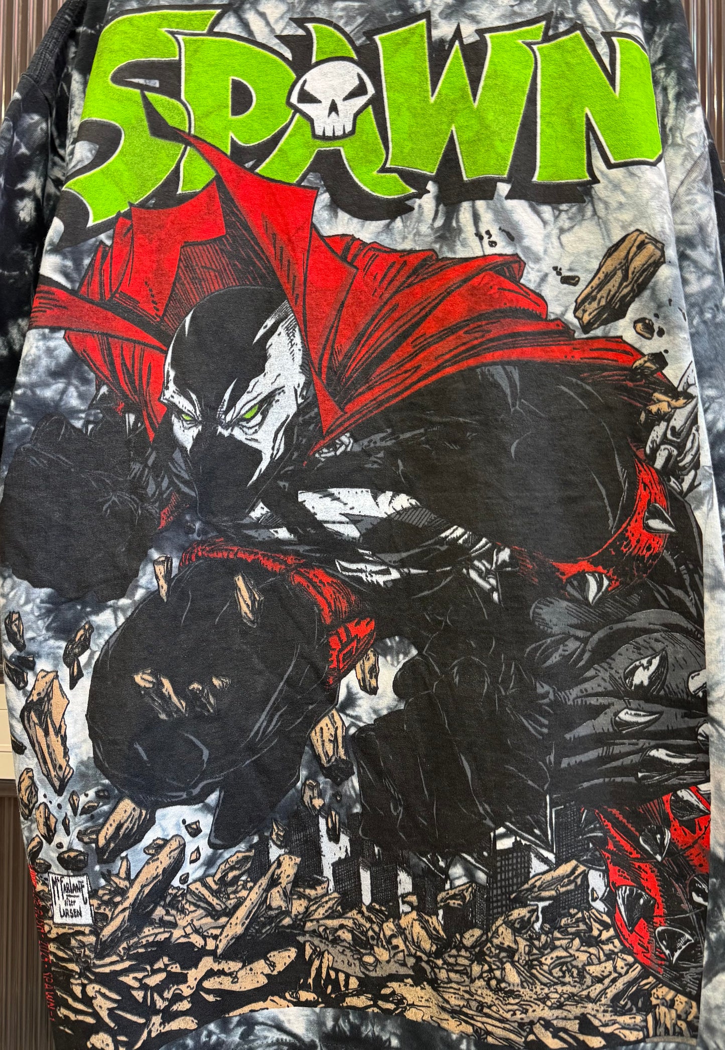 Black and white tie dye - Big face & Spawn Rocks! Back
