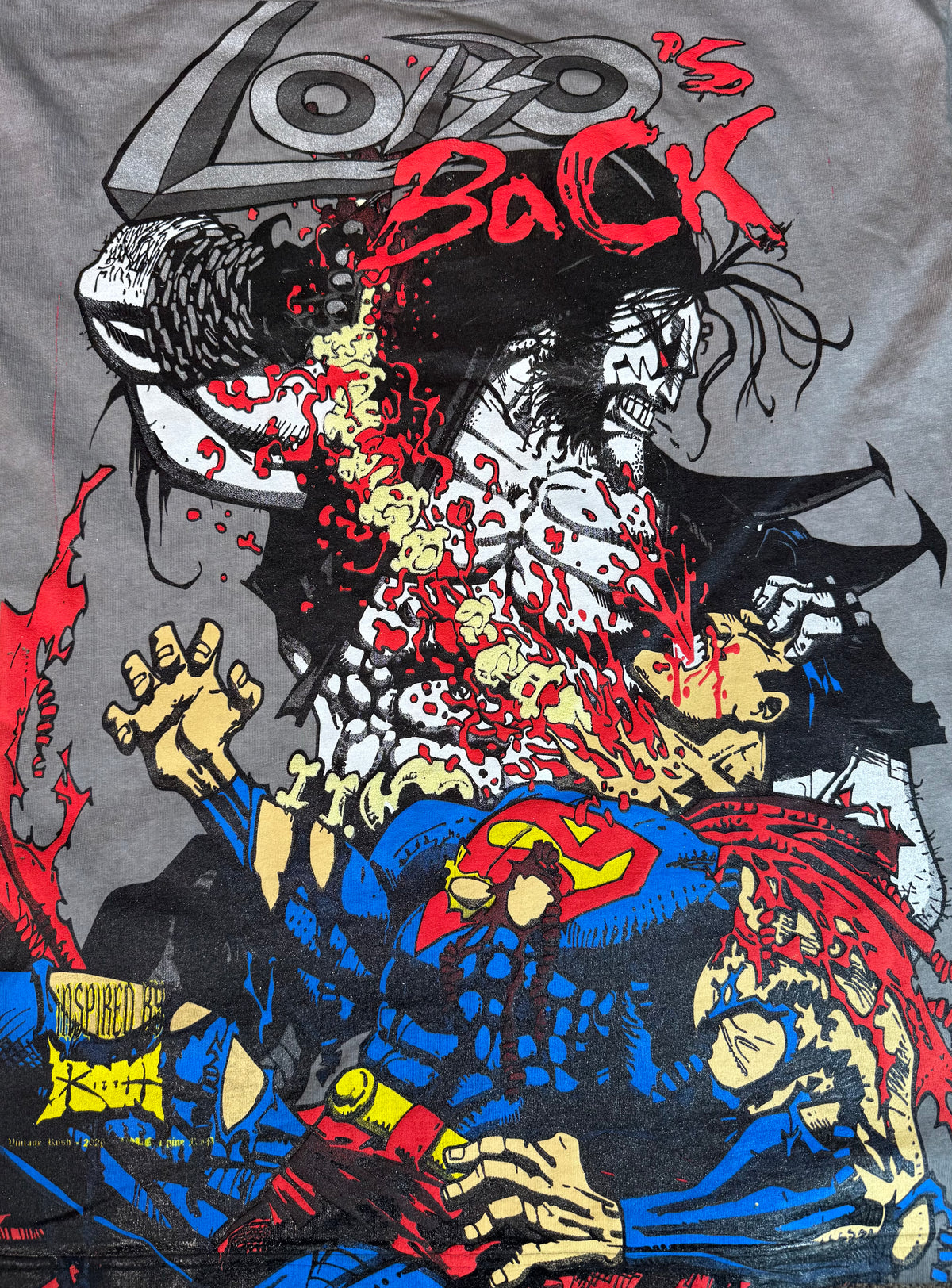 Black Oil Wash - Lobo Wins Front - Spine Ripped Back