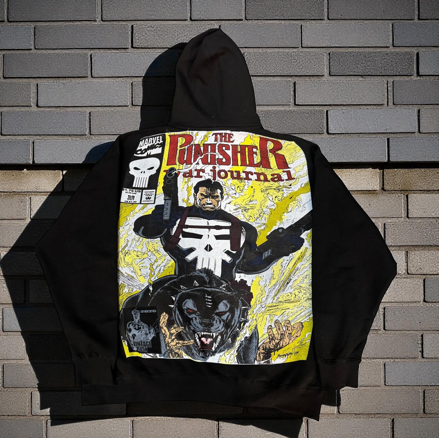 Black Hoodie - punisher flame solo & The Punishers Pit