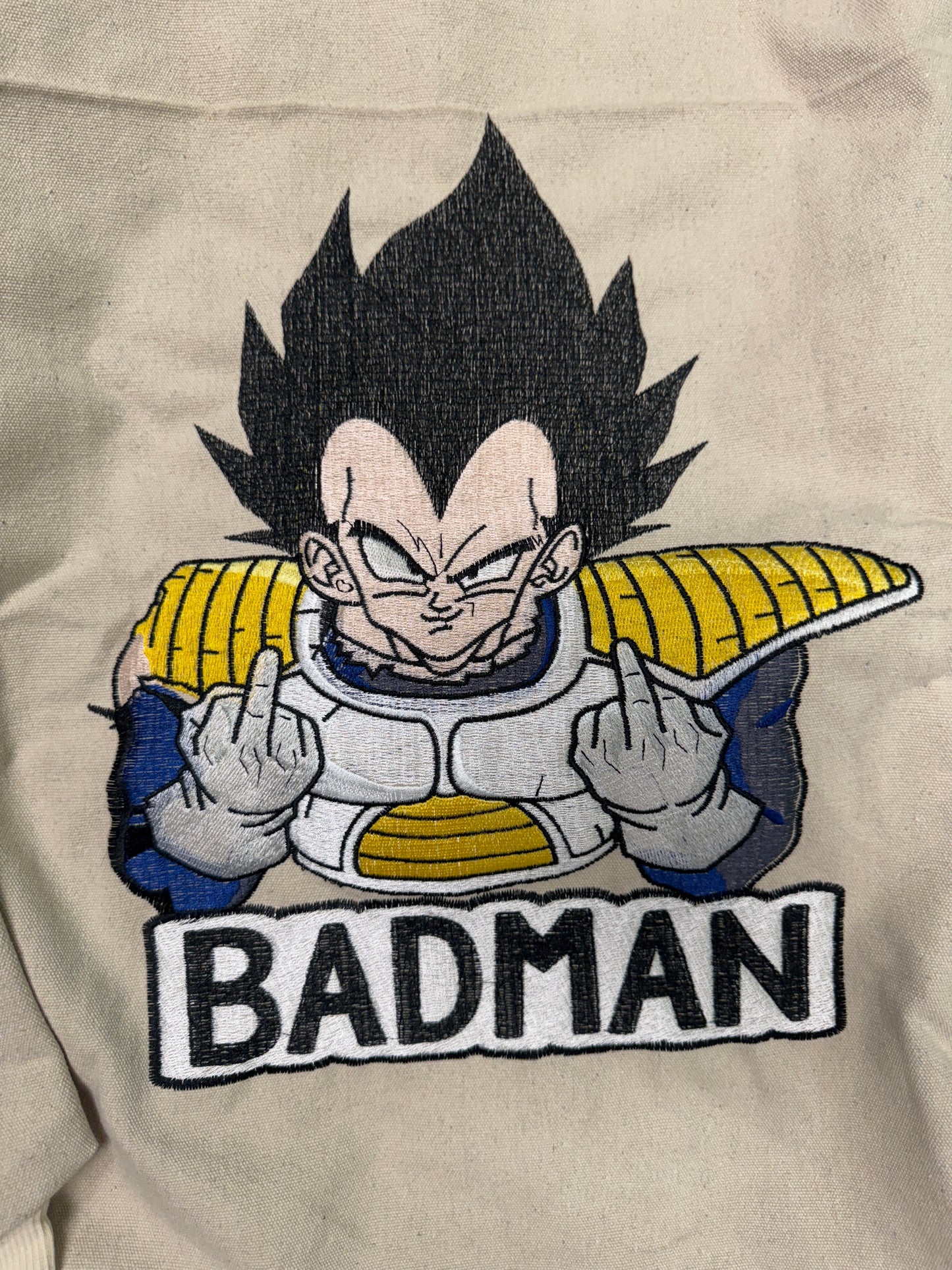 Beige-2XL Vegeta Badman premium hoodie