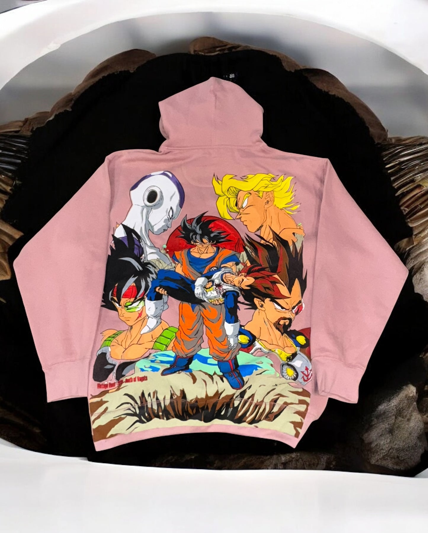Pink HOODIE - fathers Brawl Front & Vegeta death back