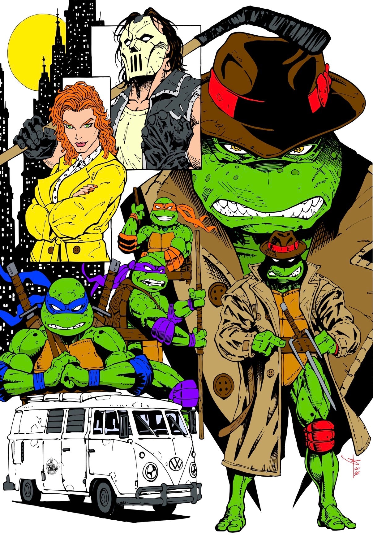 Black - TMNT World Tee & Trench coat Ralph Back hit