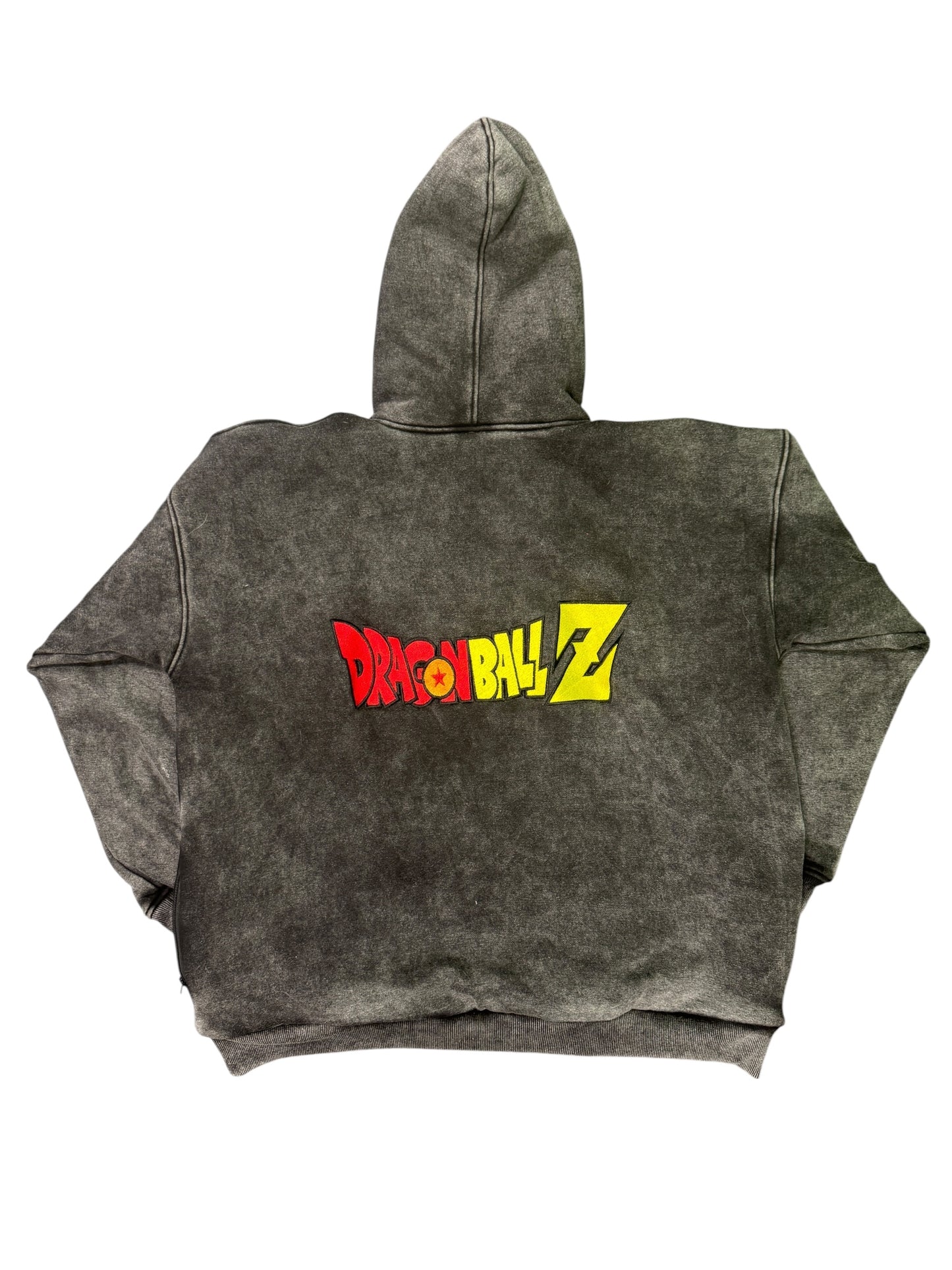 Large- Gray Dragon Ball Z Hoodie – Super Saiyan Goku Evolution Graphic