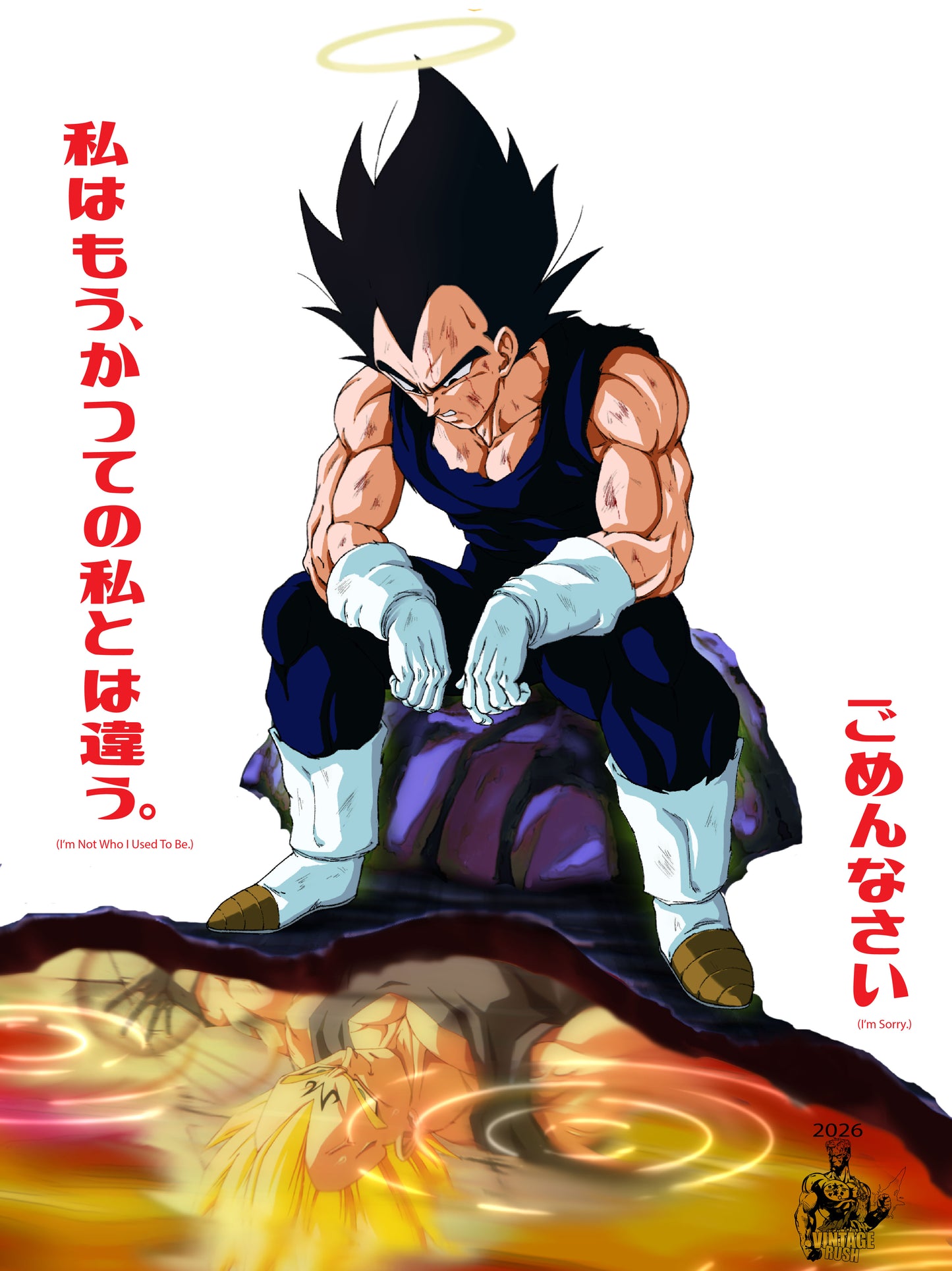 Cream Hoodie - Vegeta I’m Sorry