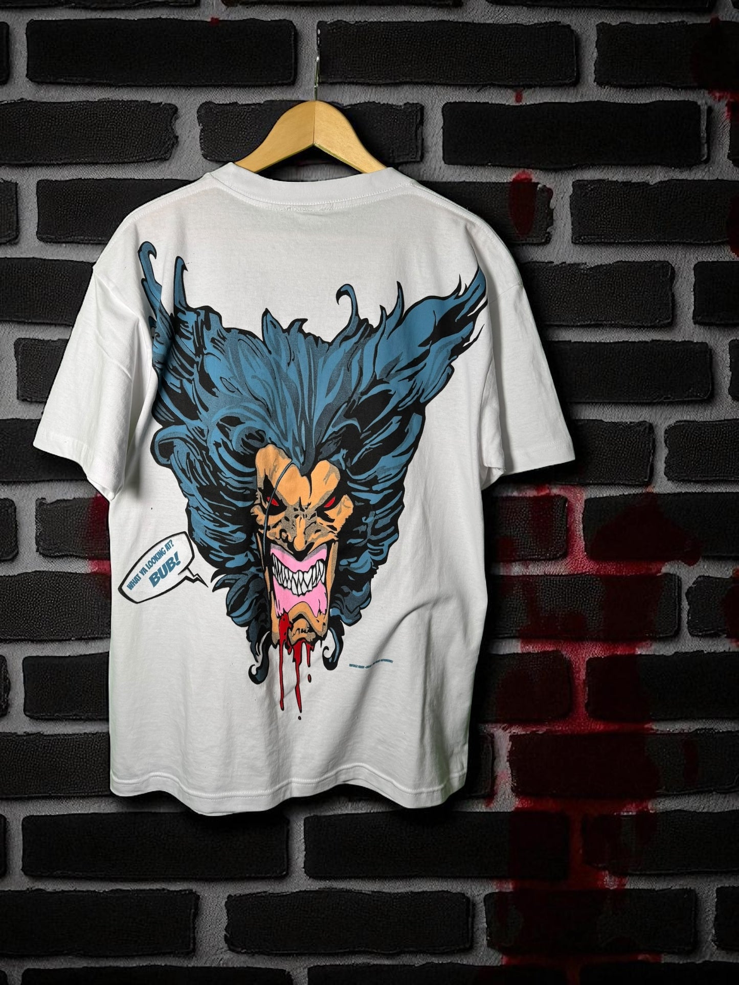 White- Berserker Smile Wolverine front & Back Big head Wolverine