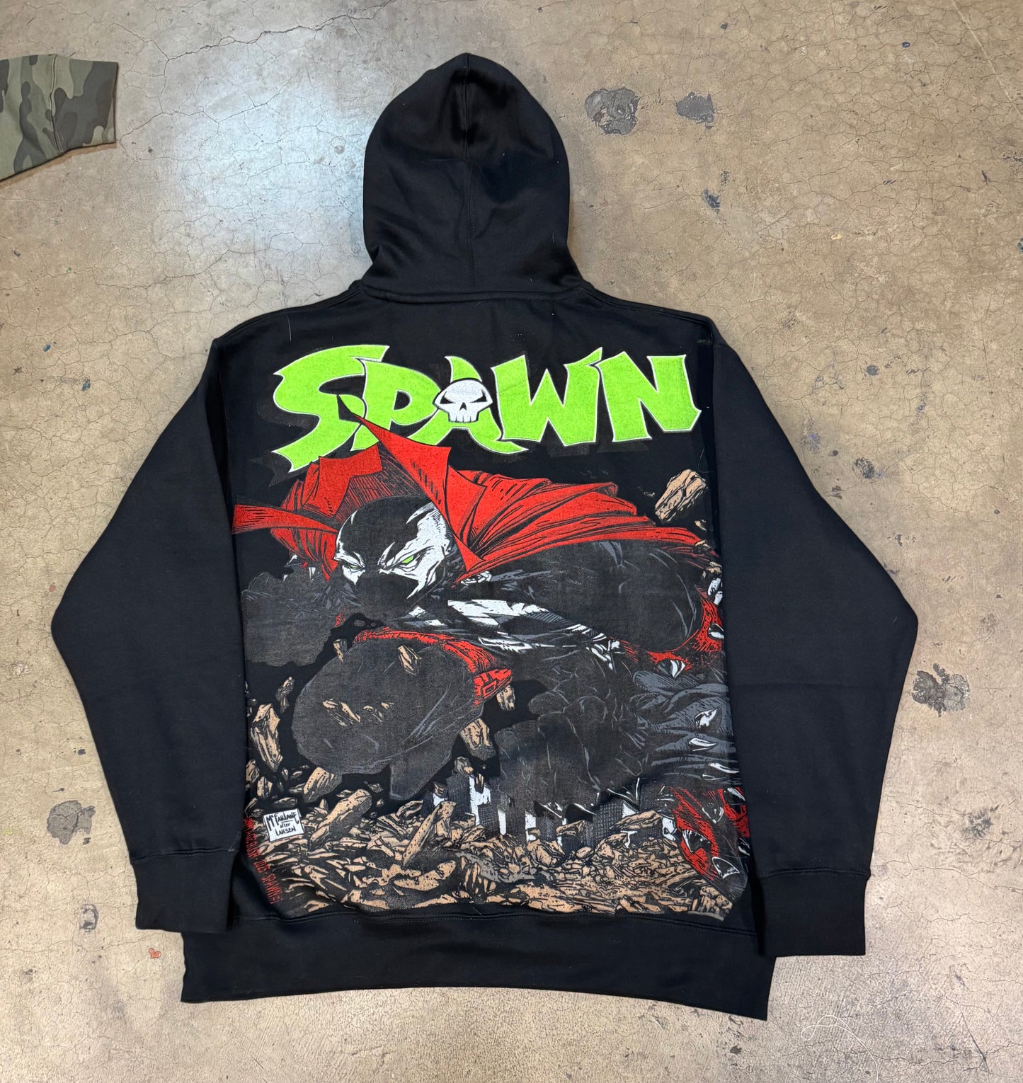 Black HOODIE - Big Face Front & Spawn Rocks Back