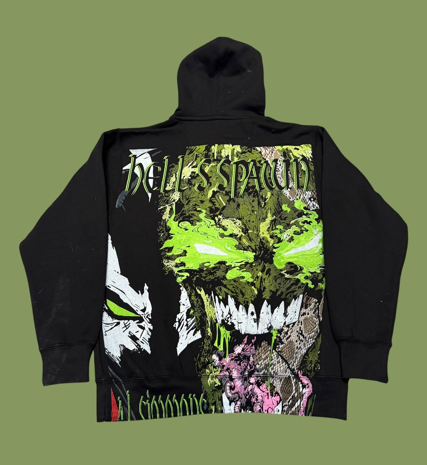 Black HOODIE - Spawn Rocks Front & Big Face Backpack