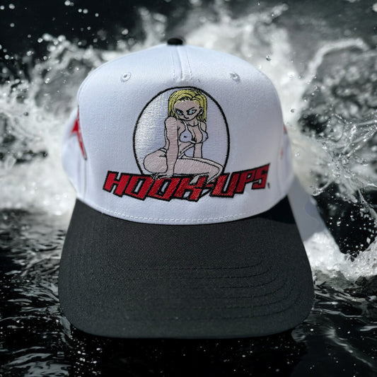 Black and white  Hat-  Hook ups Andriod 18