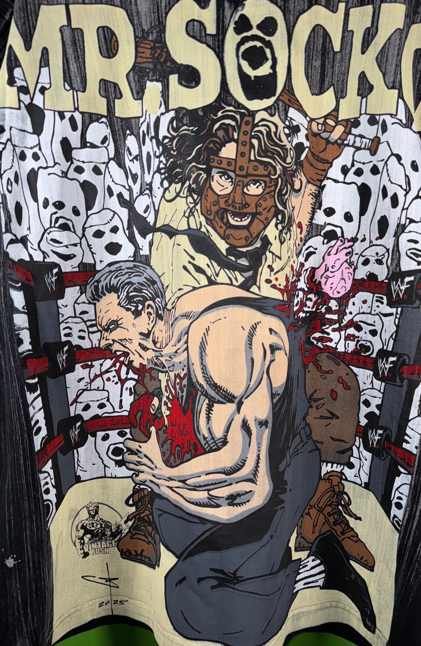 Black Pinstripe - Mr. socko Kills & tombstone of death back mmm