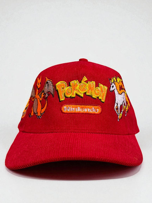 Red corduroy - FIRE POKEMON HAT