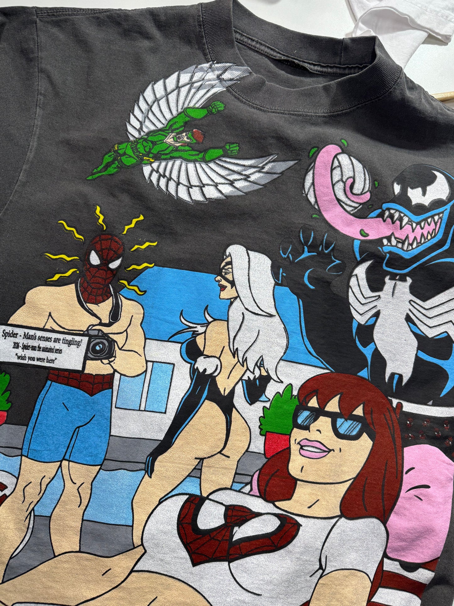 Black - Spidy Wish front - king pin and friends back