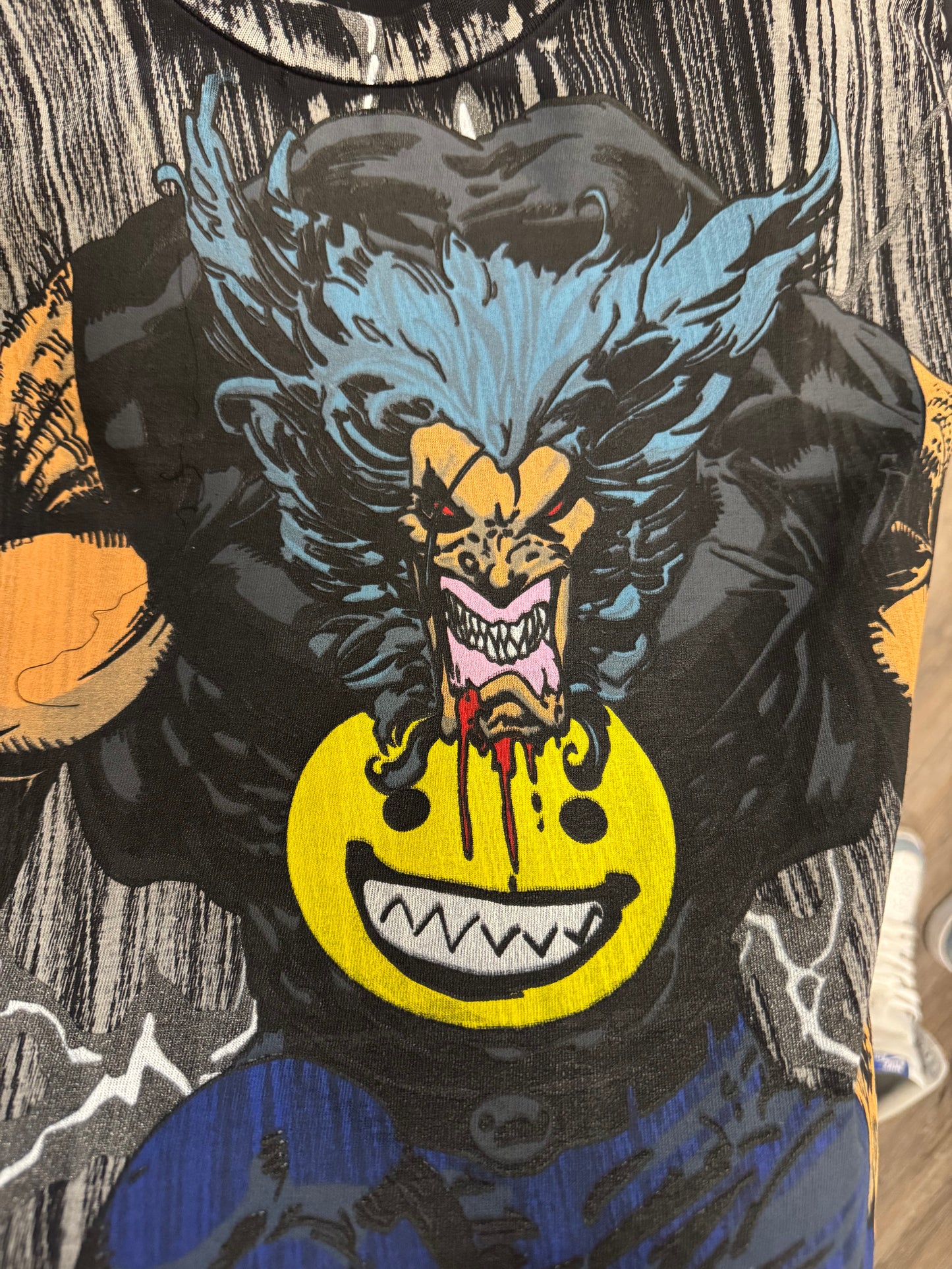 Black Pin stripe - Berserker Smile Wolverine front & Back Big head Wolverine