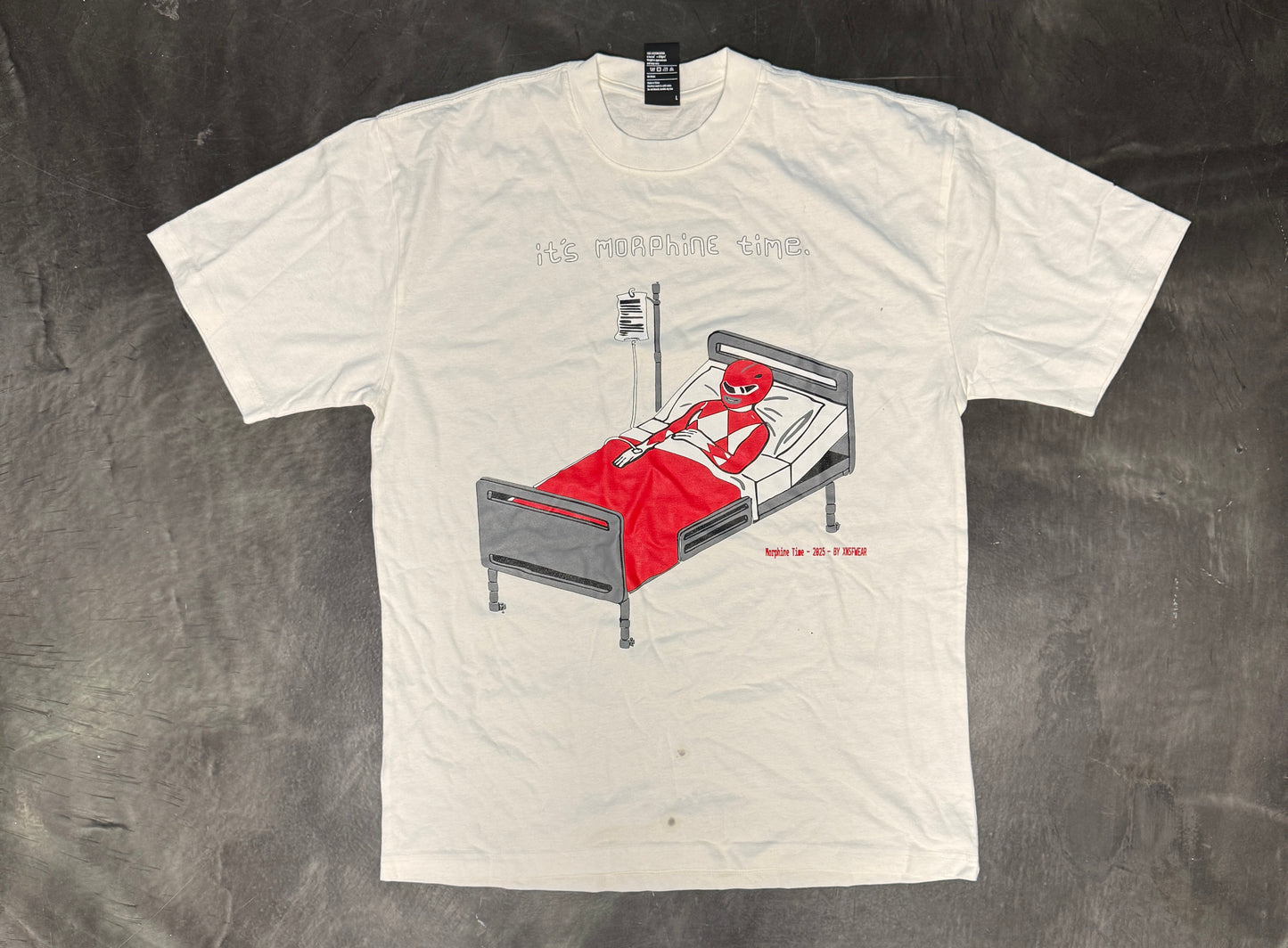 (Black Friday) (Imperfections) White - L- “It’s Morphine Time”