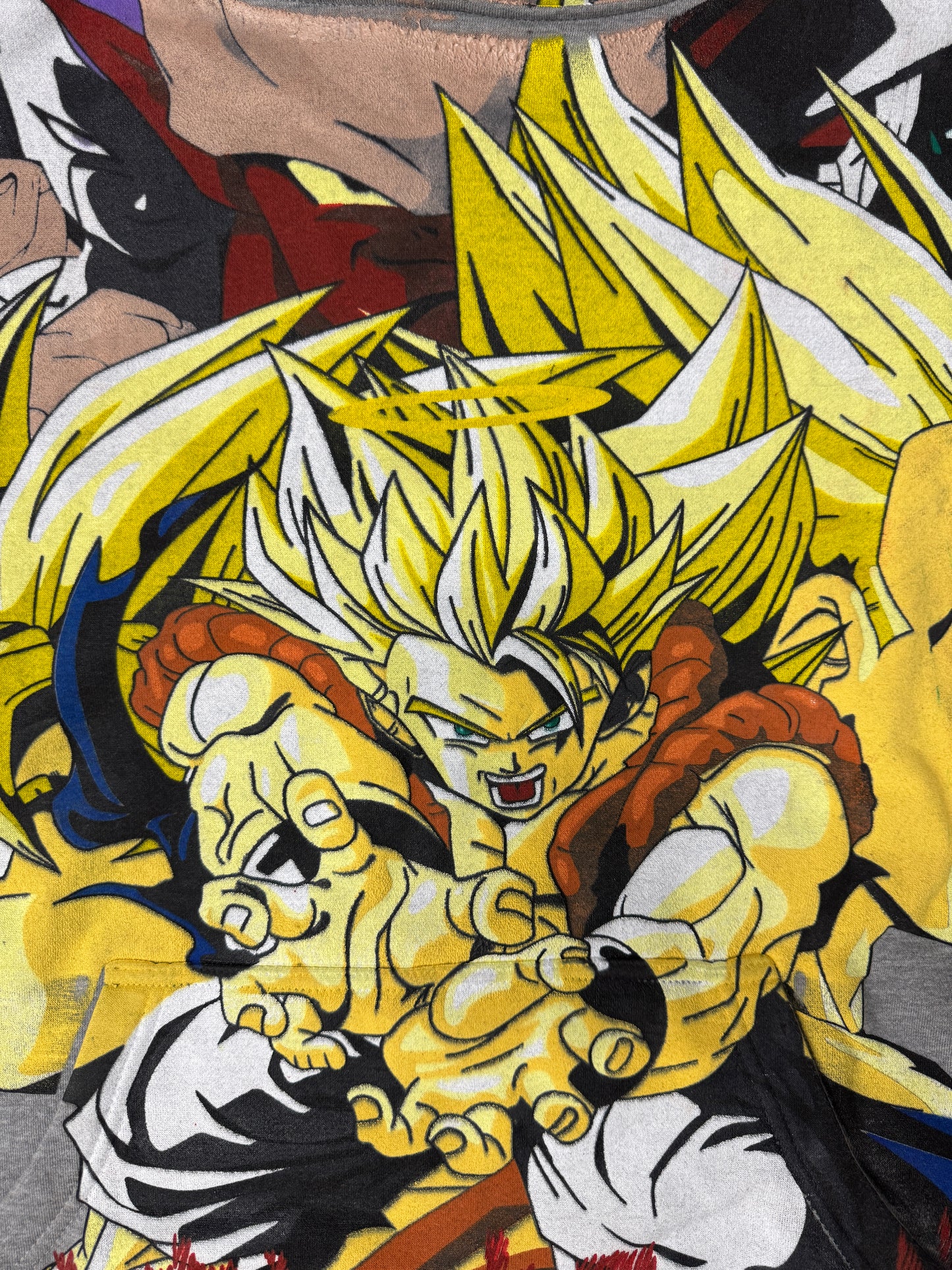 Gray - Large - Dragon Ball Z Hoodie featuring Super Saiyan Goku