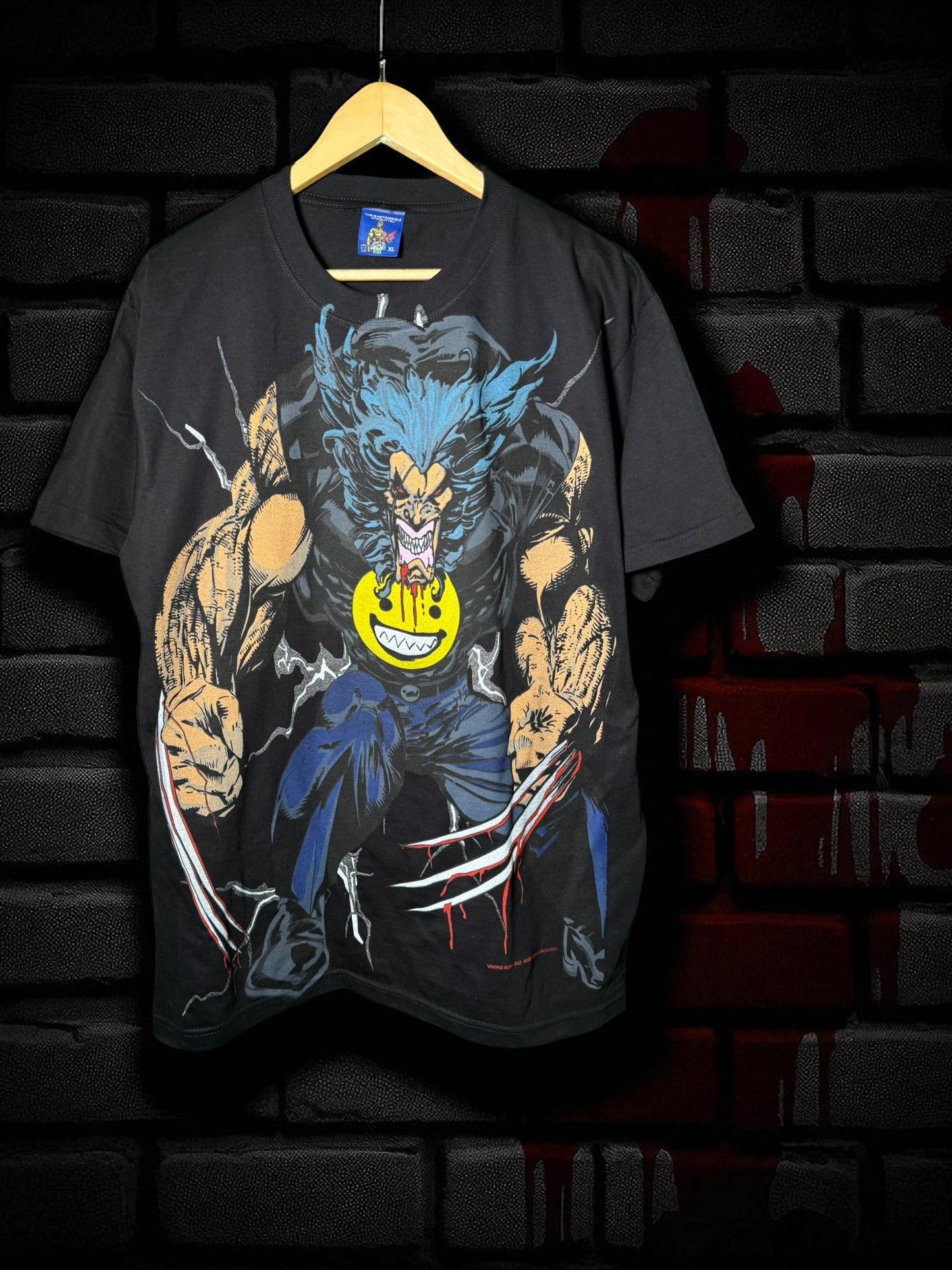 Black - Berserker Smile Wolverine front & Back Big head Wolverine