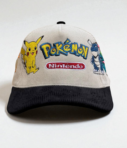 Creme & Black Corduroy - Poke Starter Hat