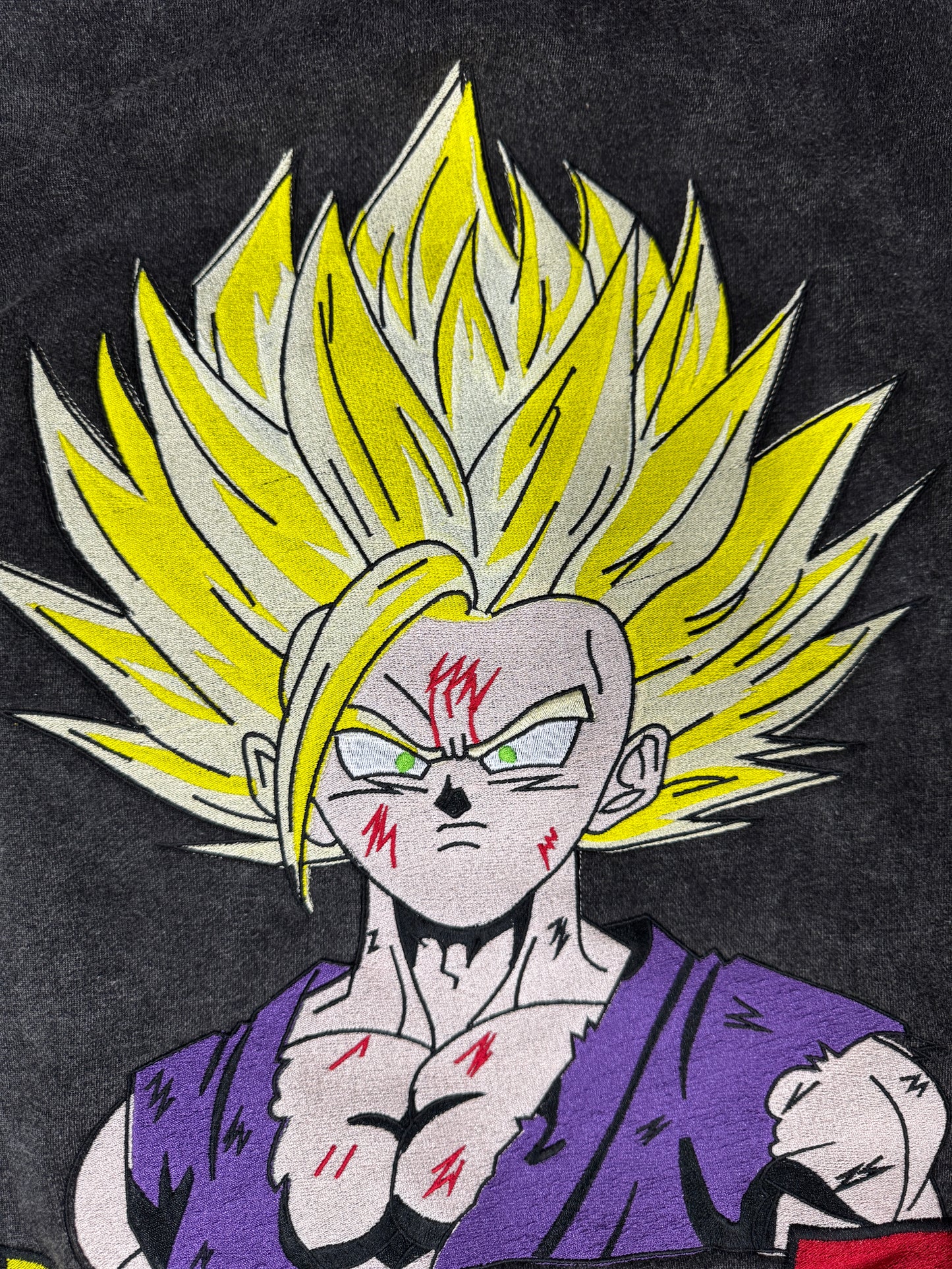 Large-Black Washed-Super Saiyan Gohan Dragonball Hoodie