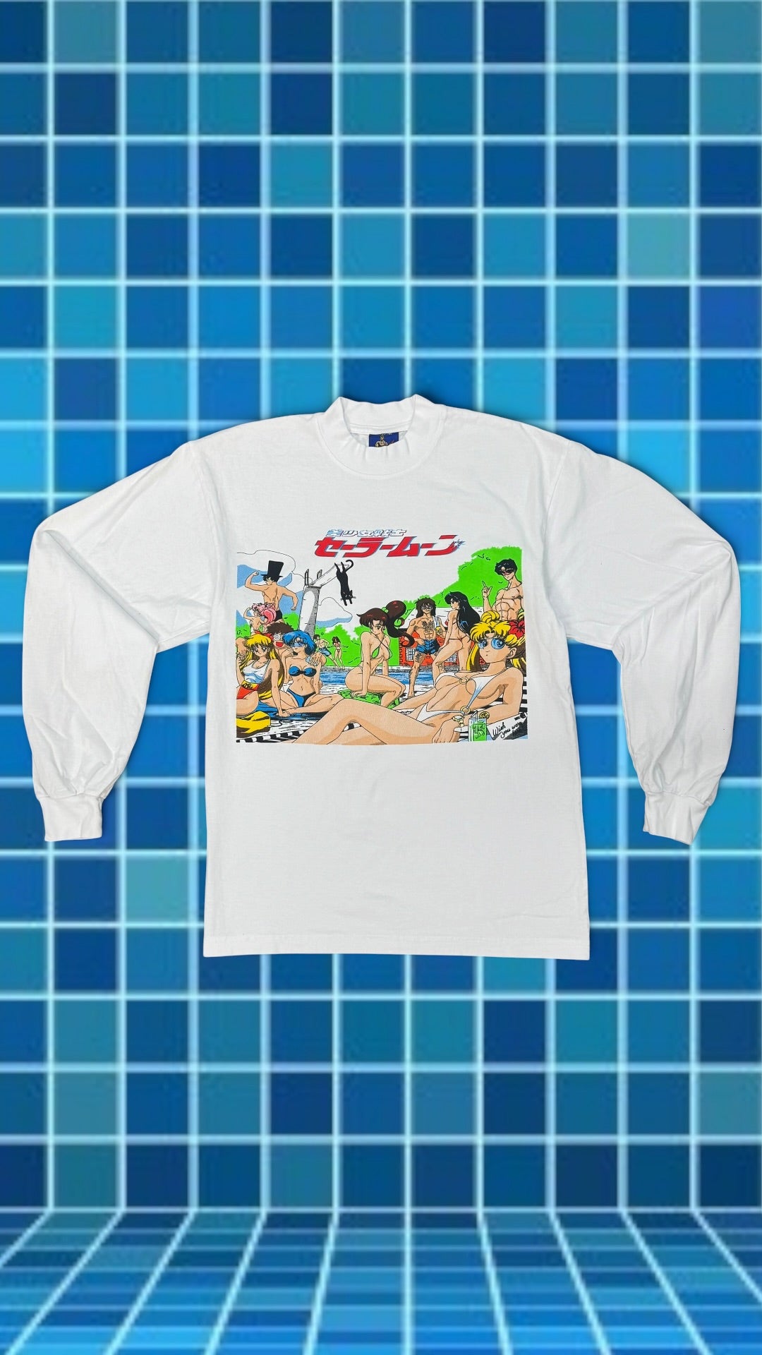 Womens White Long Sleeve - Sailor Moon Wish You Were Here