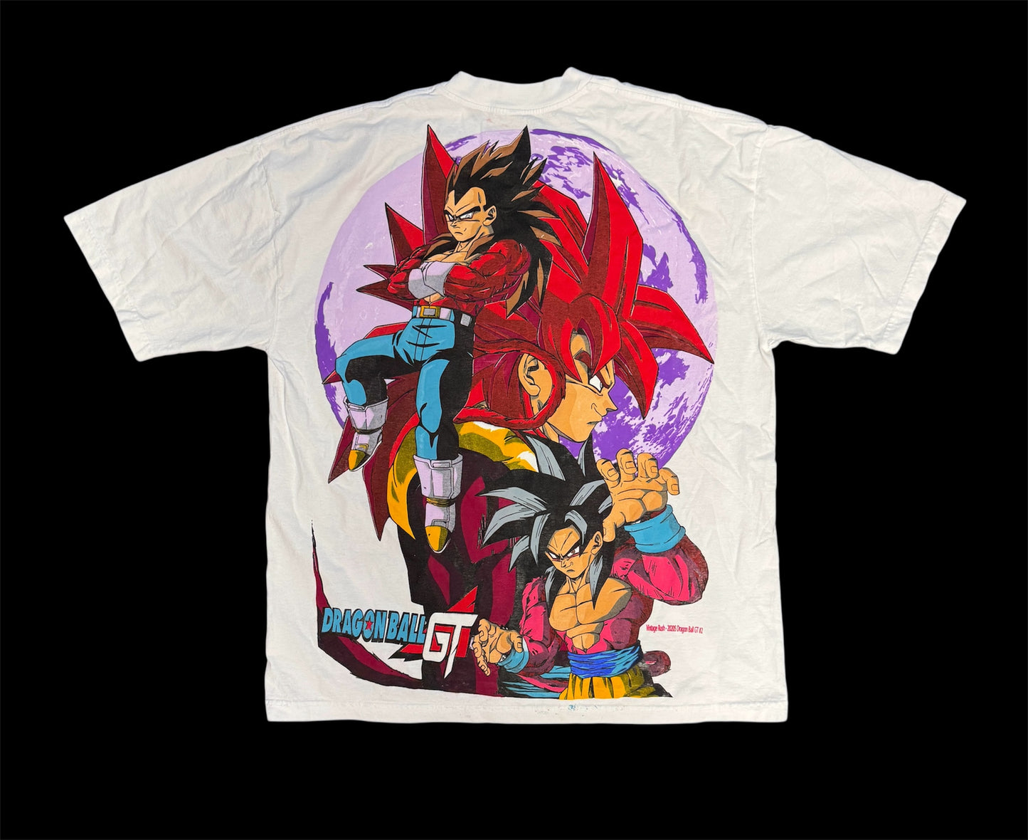 (Black Friday) (Imperfections) -White- XL-DBGT SSJ 4 Dragon front/Moon back