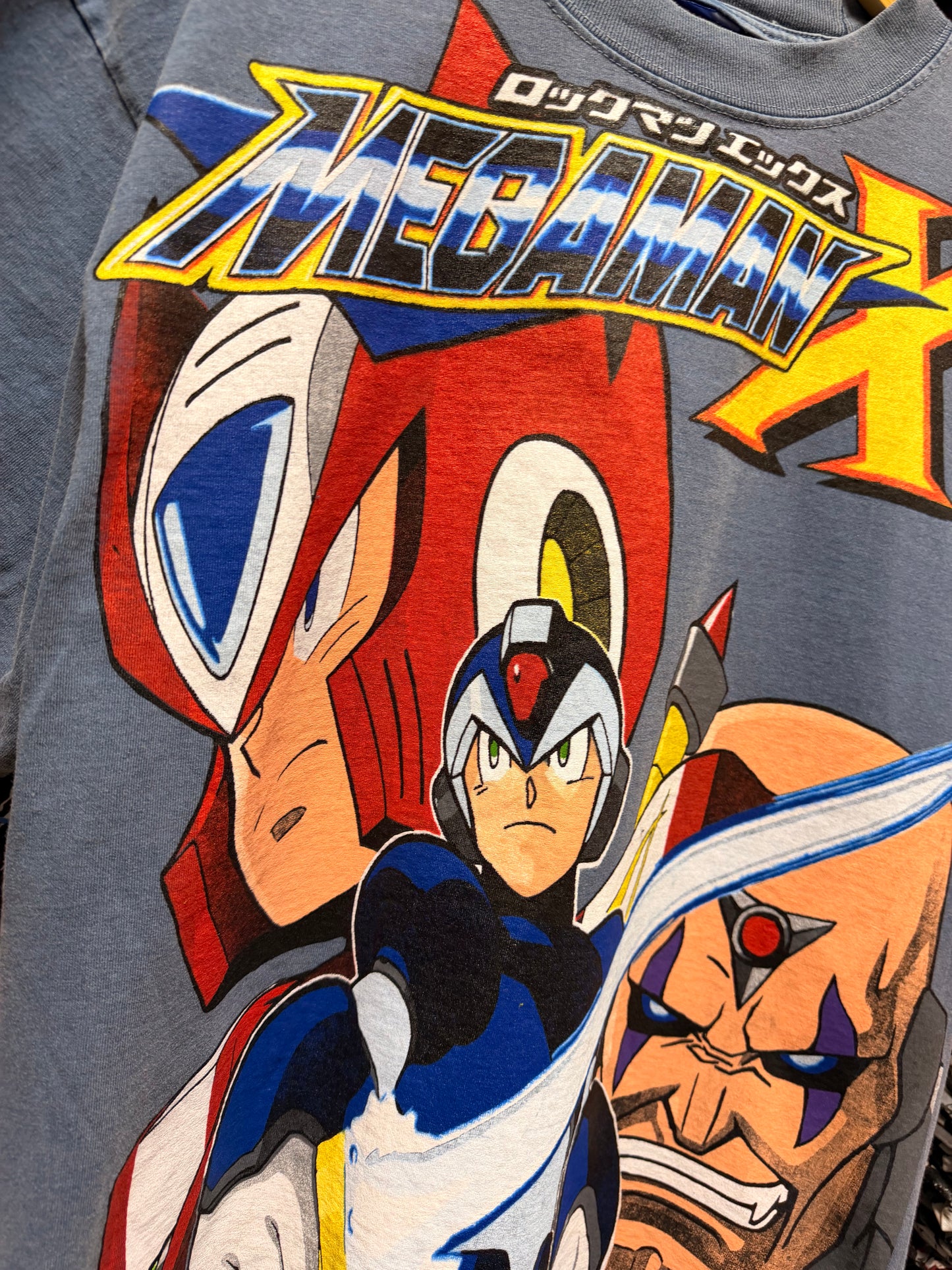 Faded blue - Mega Man X Big faces Front & Mega Man X SNES Back