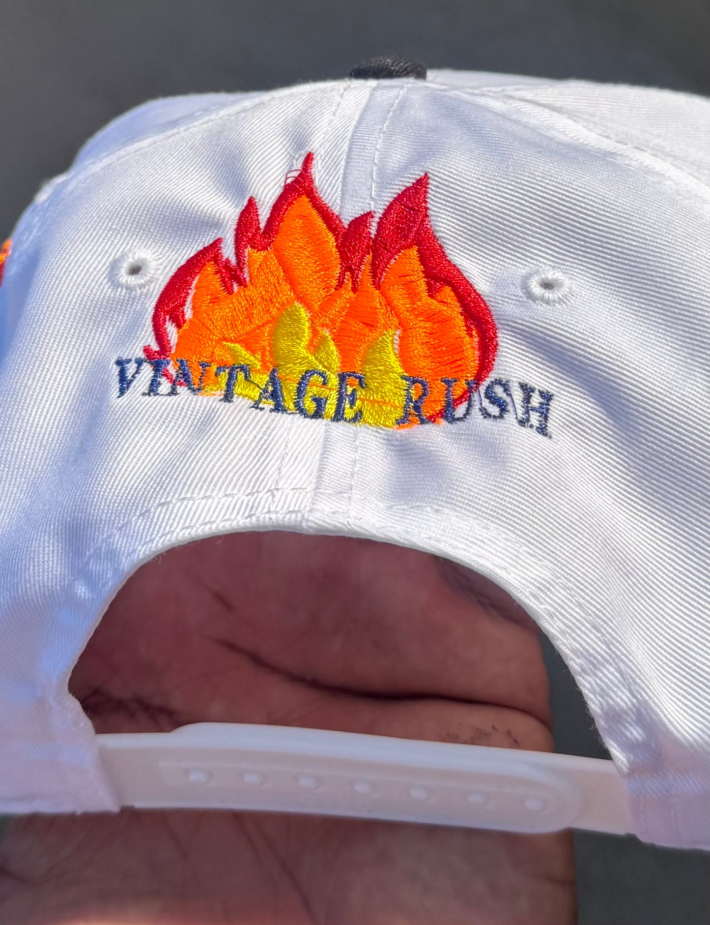 White / black brim- Dodger Flame Hat