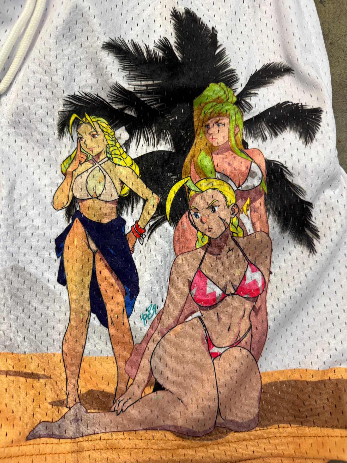 White - beach street figher shorts