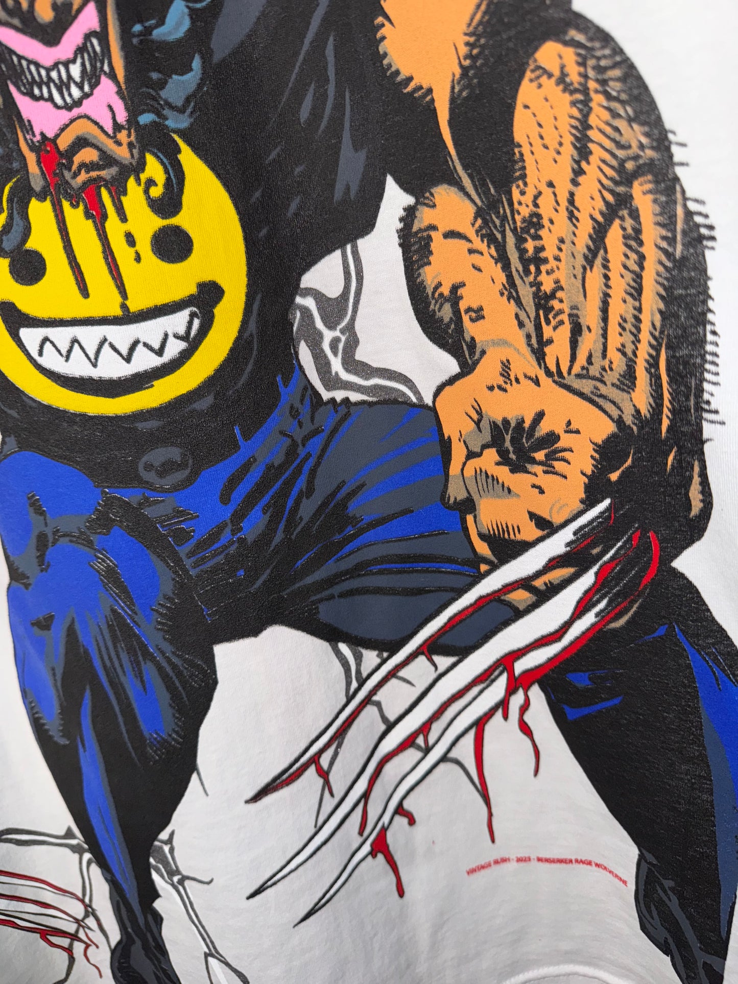 White- Berserker Smile Wolverine front & Back Big head Wolverine