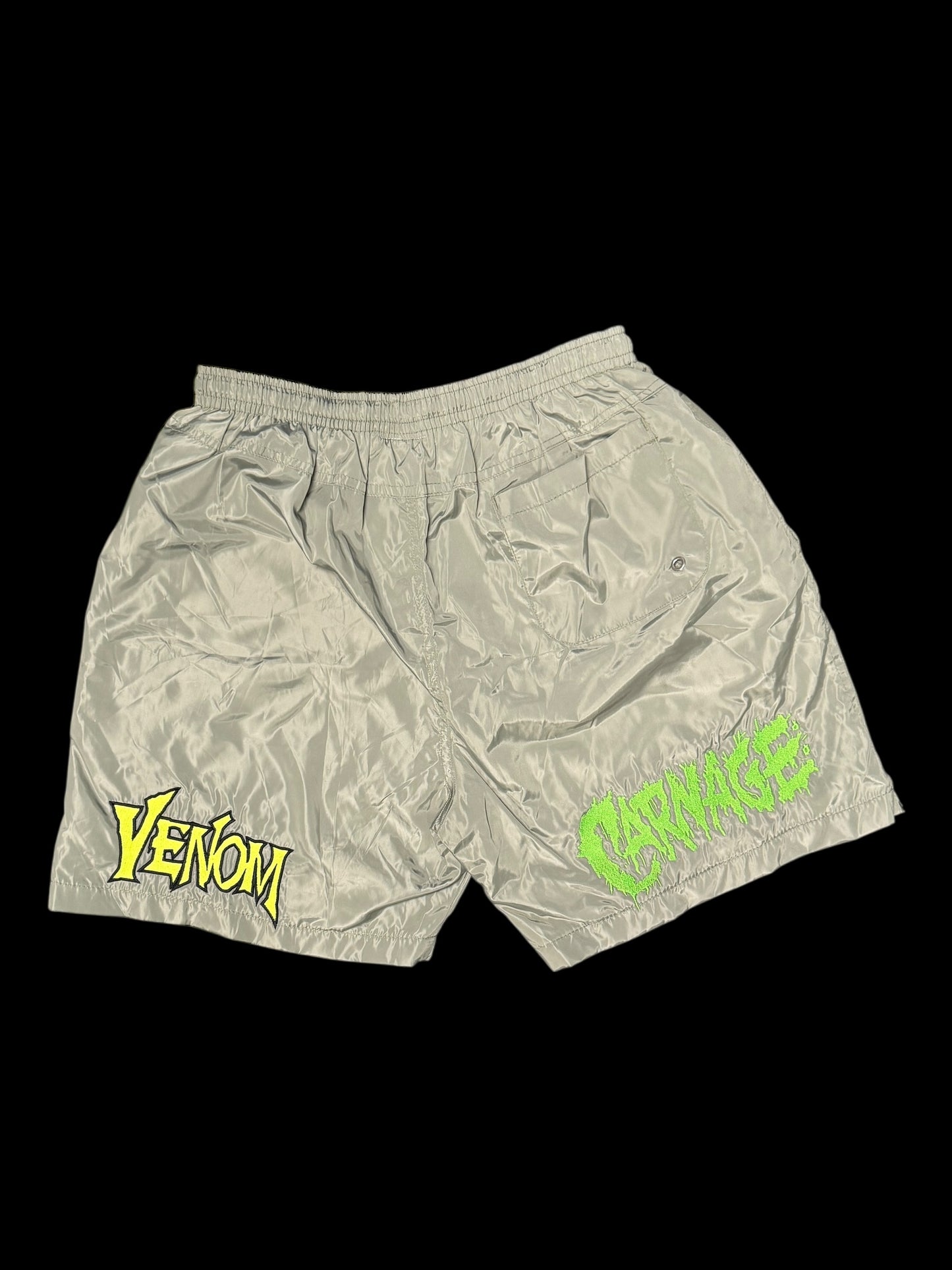(Black Friday) Large-Nylon Light Green - Neon Carnage/Venom Shorts
