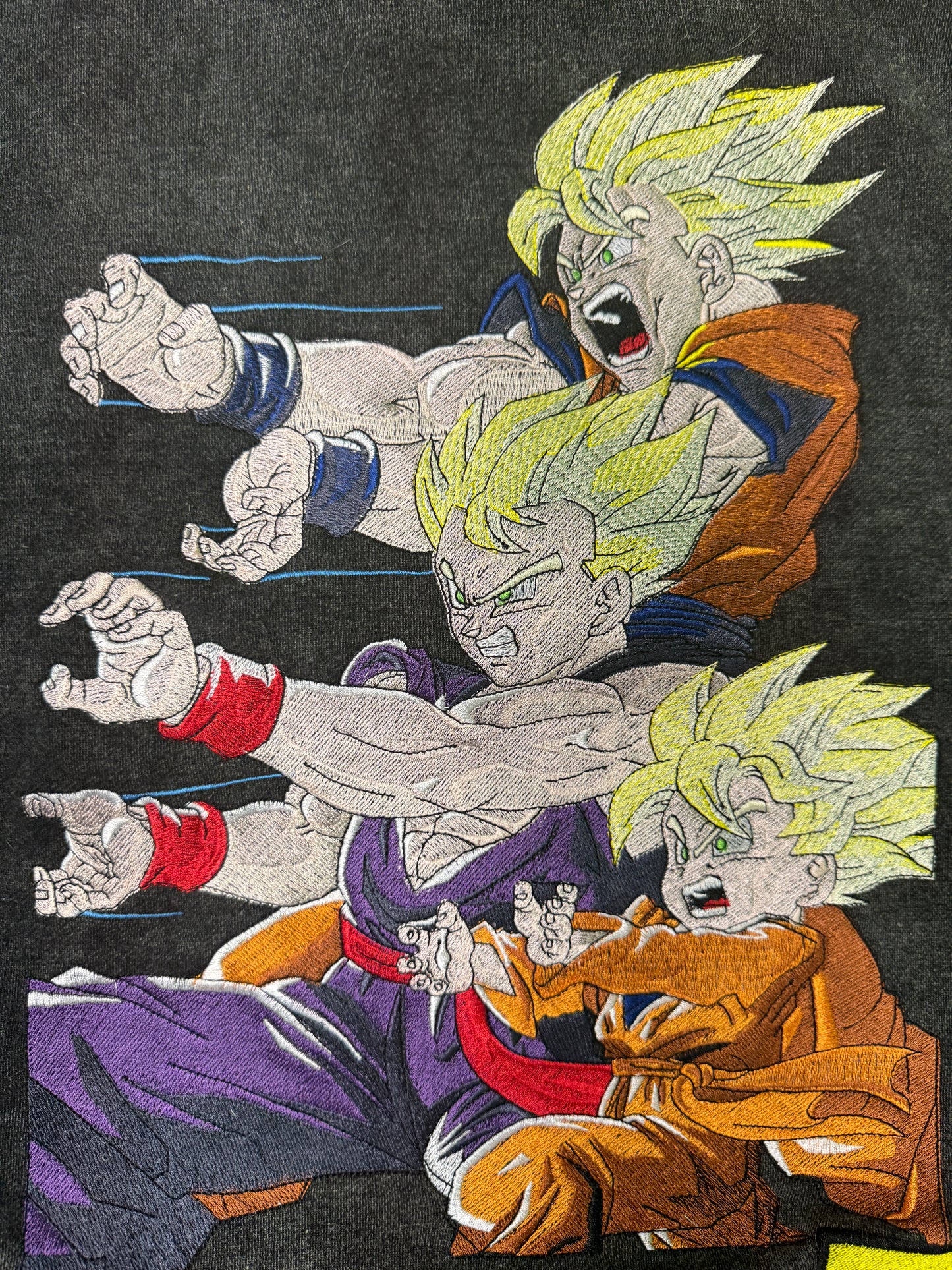 Large- Gray Dragon Ball Z Hoodie – Super Saiyan Goku Evolution Graphic