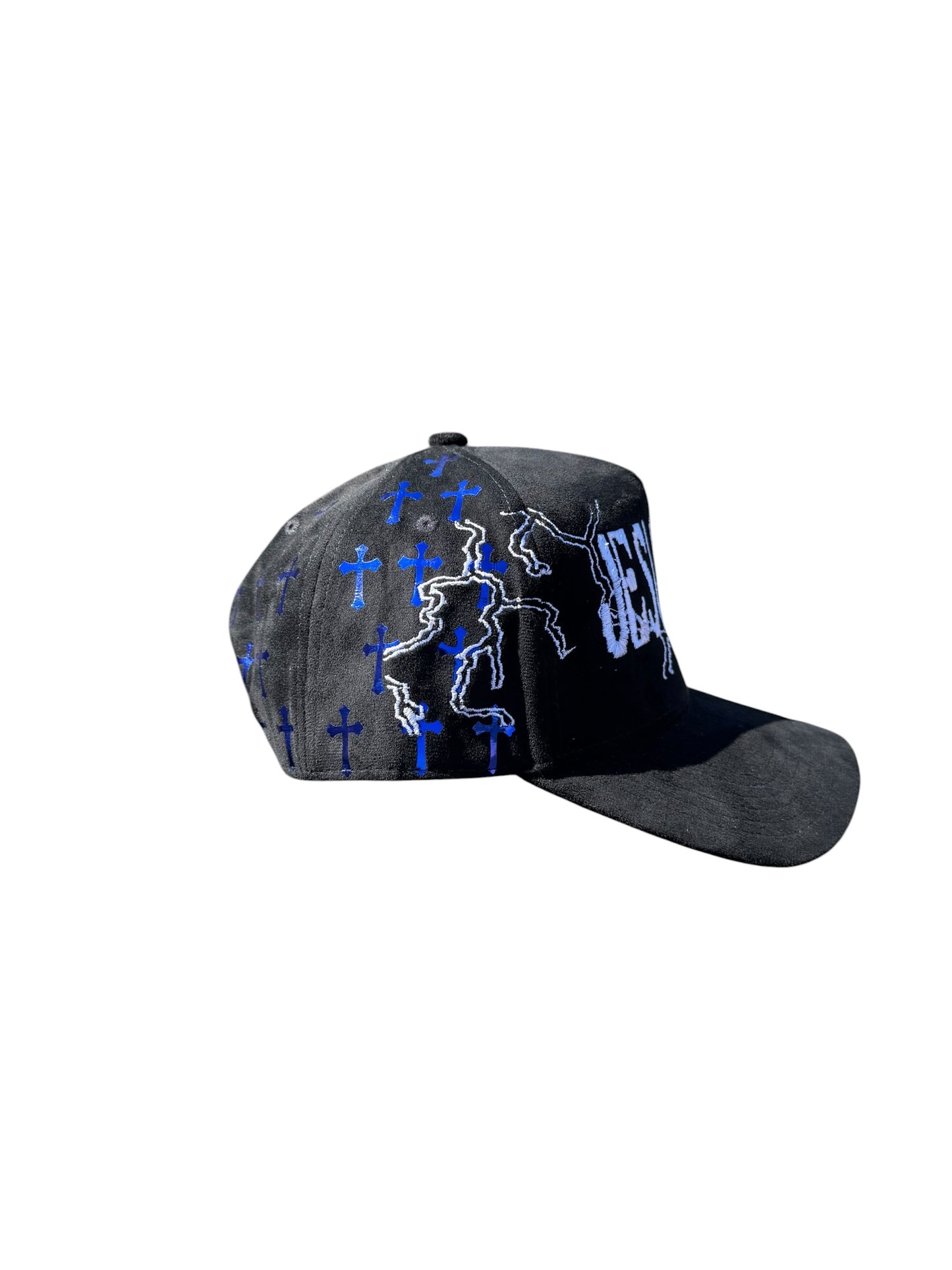 Black Suede - Jesus Wins Hat Blue Cross