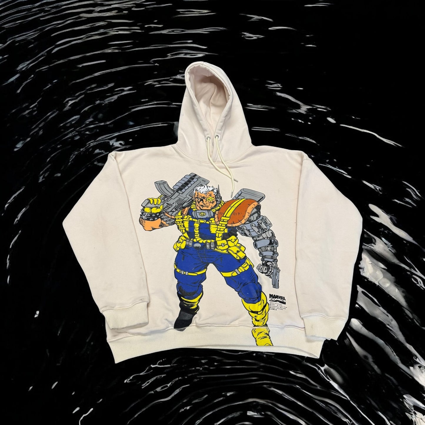 (Black Friday ) Cream Cable Graphic Hoodie - Front and Back Design