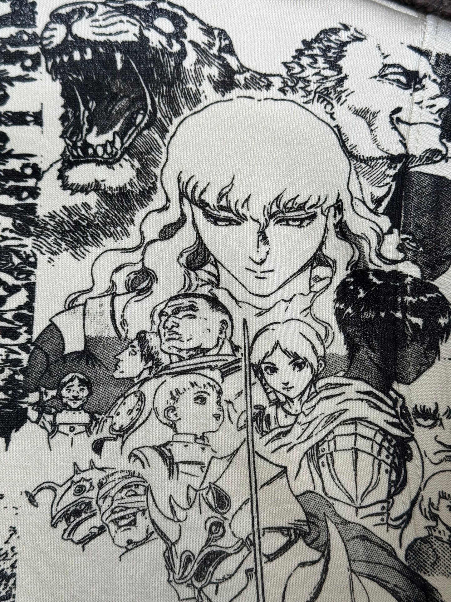 Cream - Griffith Manga Panels Mega Print - Hoodie