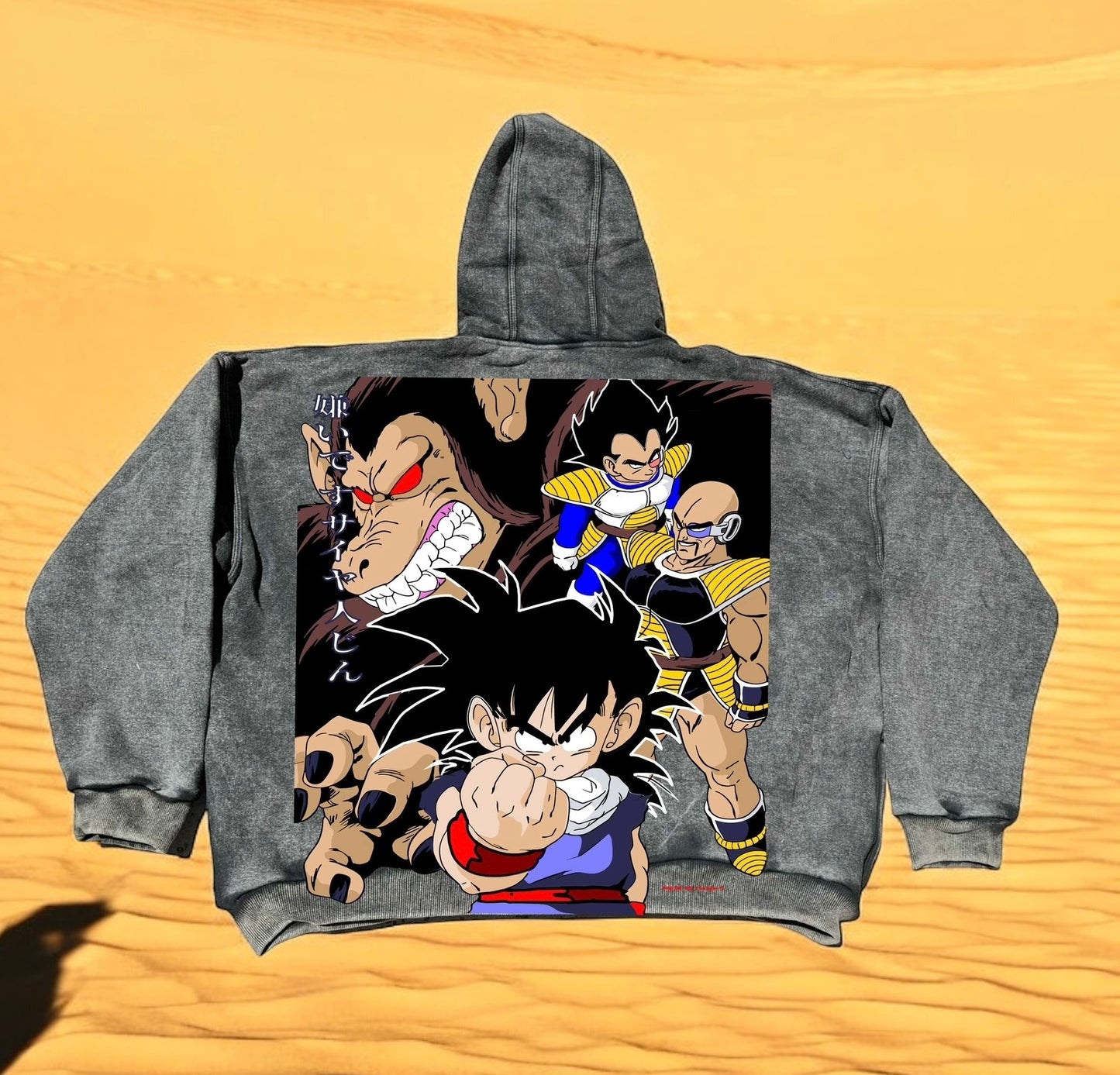 Faded - Premium Hoodie - Gohan “ I Hate Sayians” front & Sayian Saga Vegeta Back