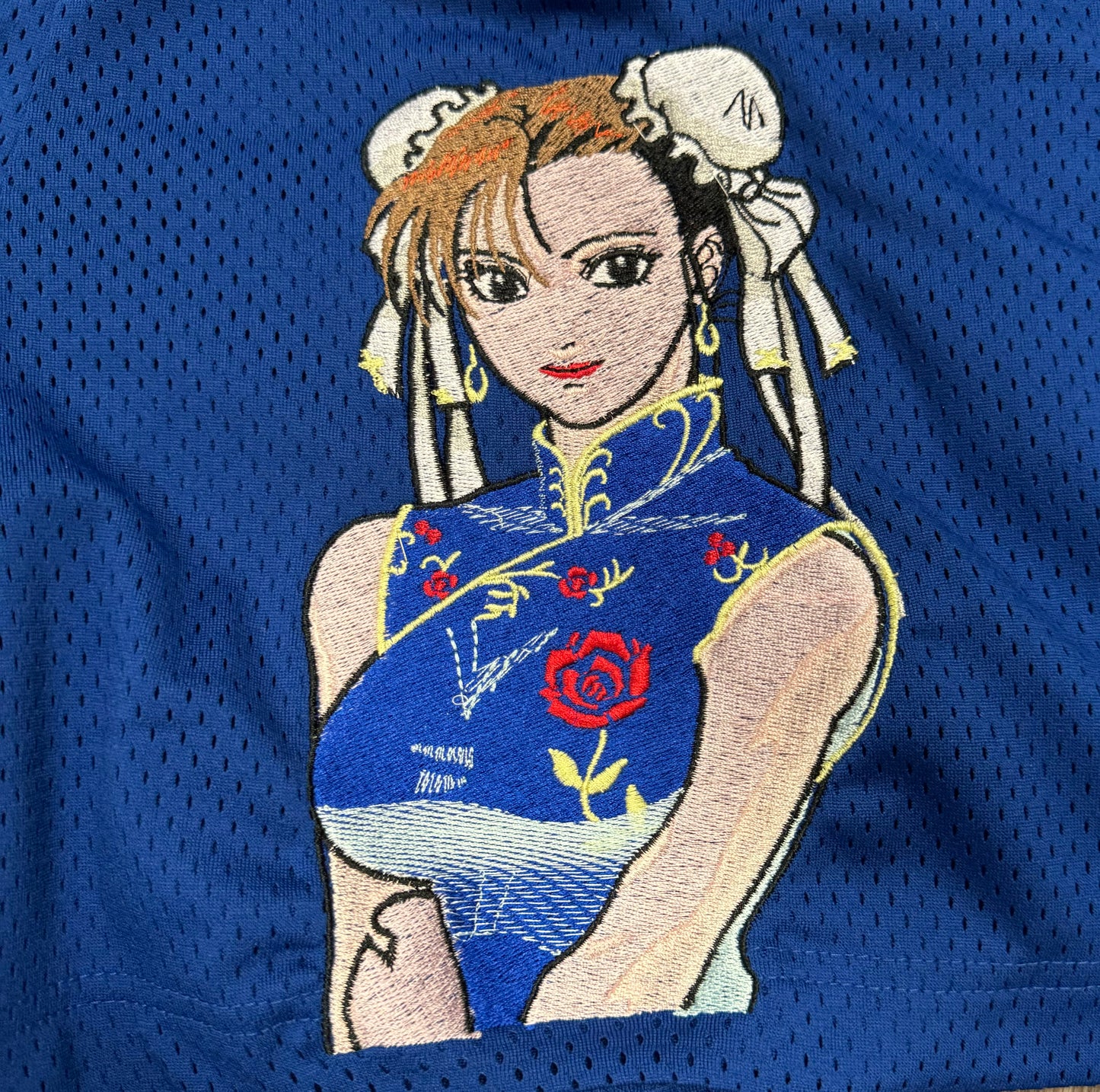 Blue- Showering Chun-Li shorts