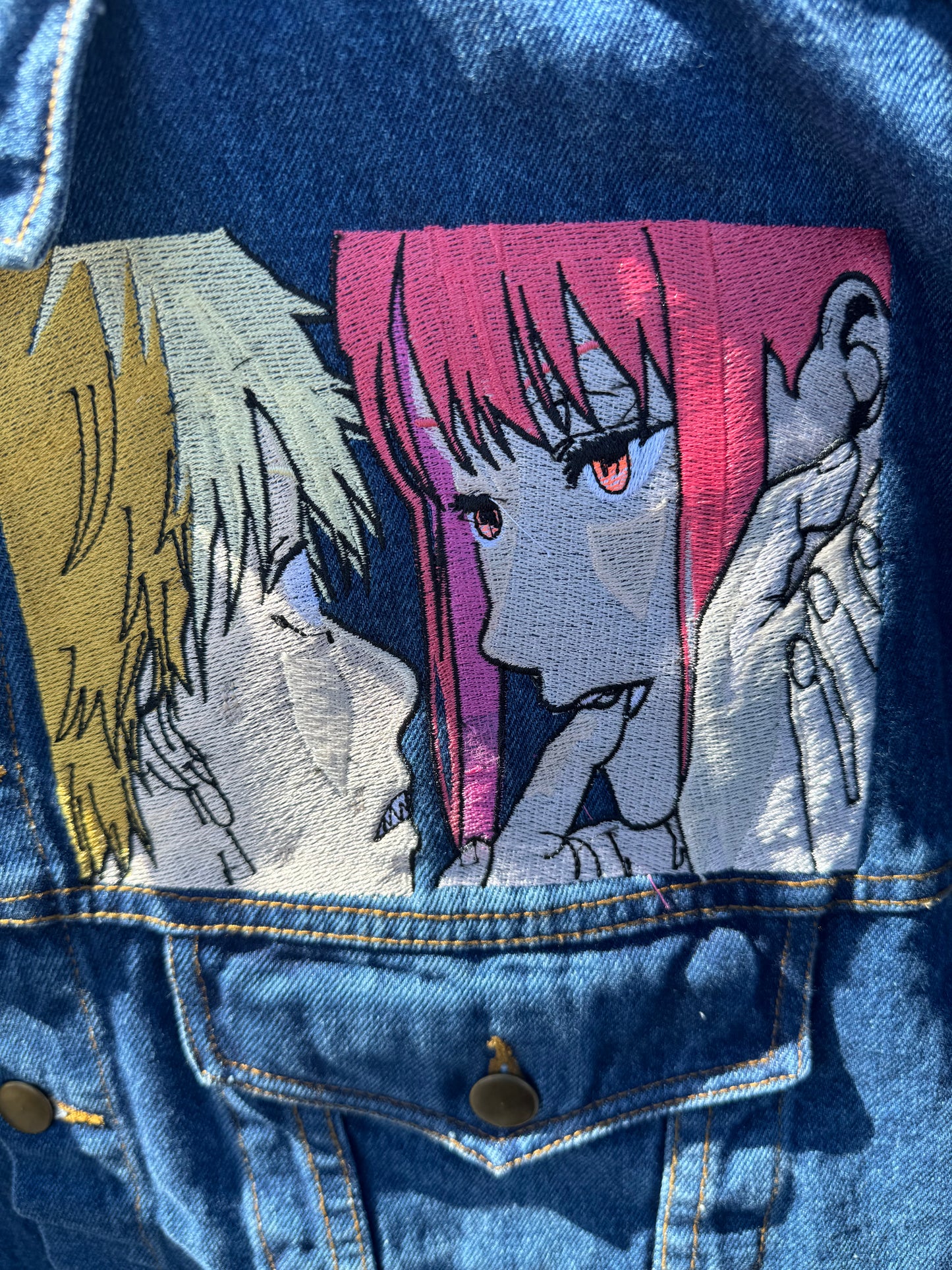 Chainsaw man vintage denim jacket super rare anime denim my hero