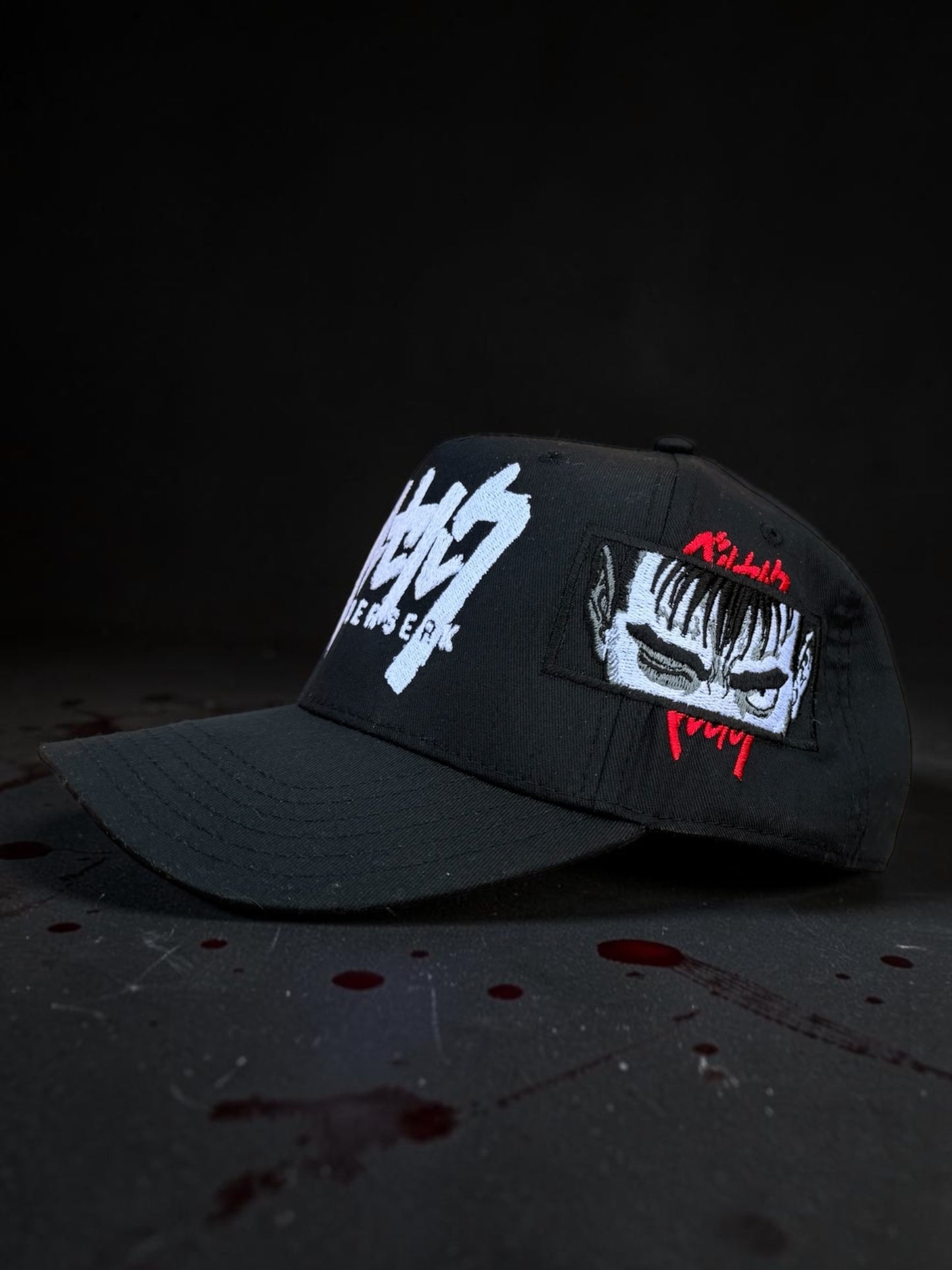 Black - White glow in the dark thread Berserk hat