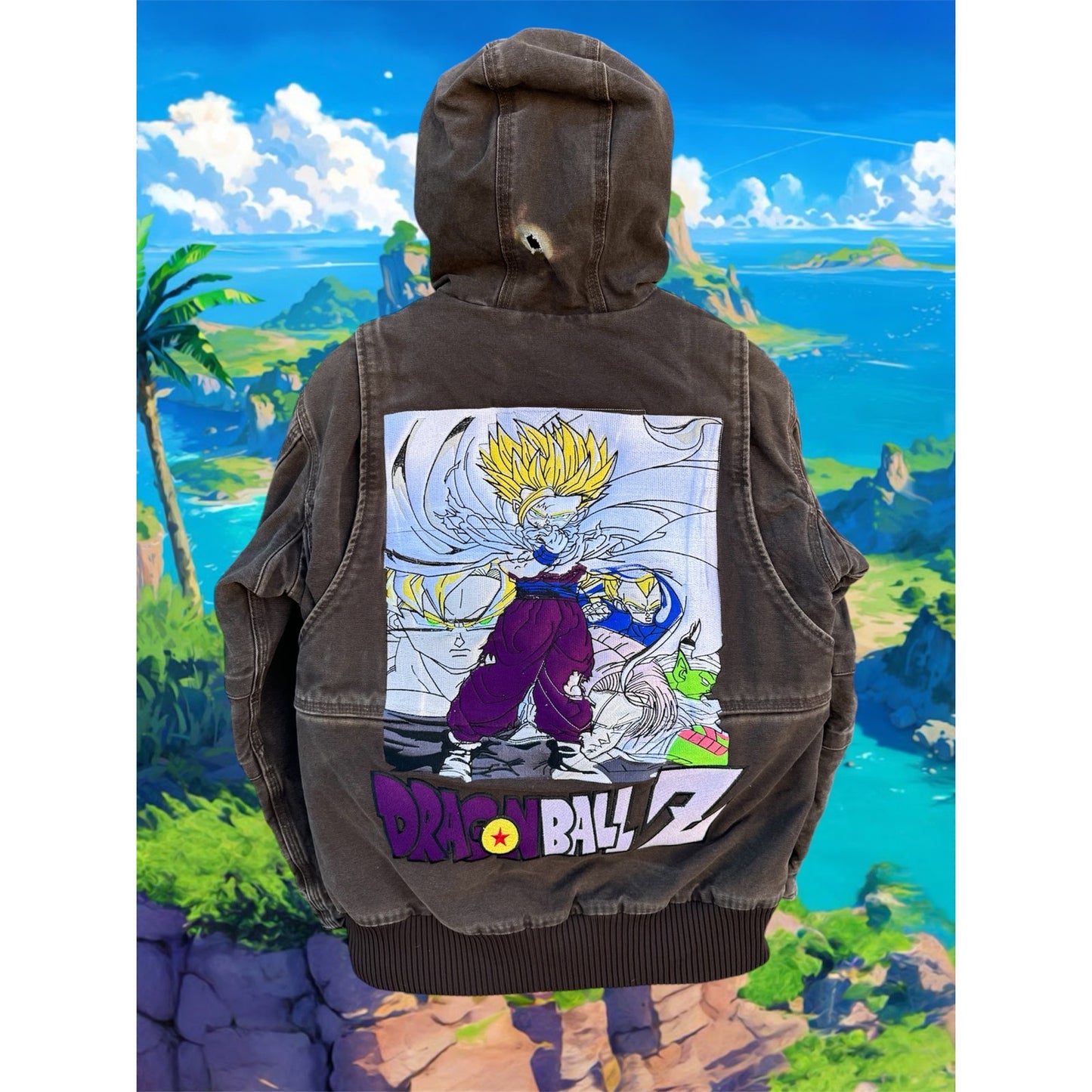 Premium Canvas Embroidered SSJ2 Gohan Hoodie