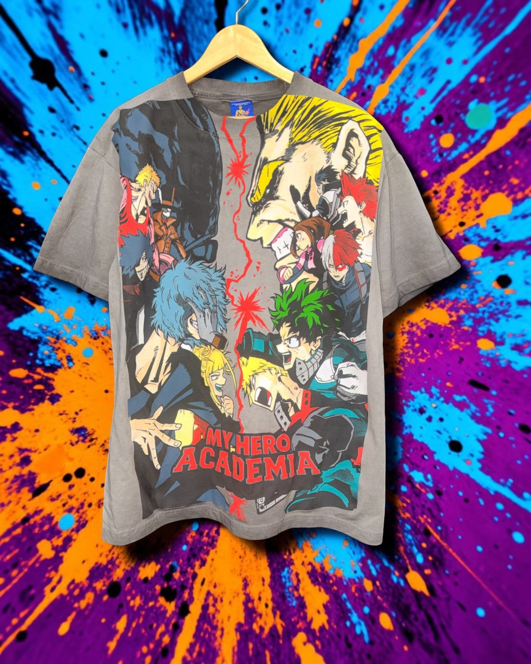 black Oil Wash -  My hero - All might vs one for all Front & Final conflict back