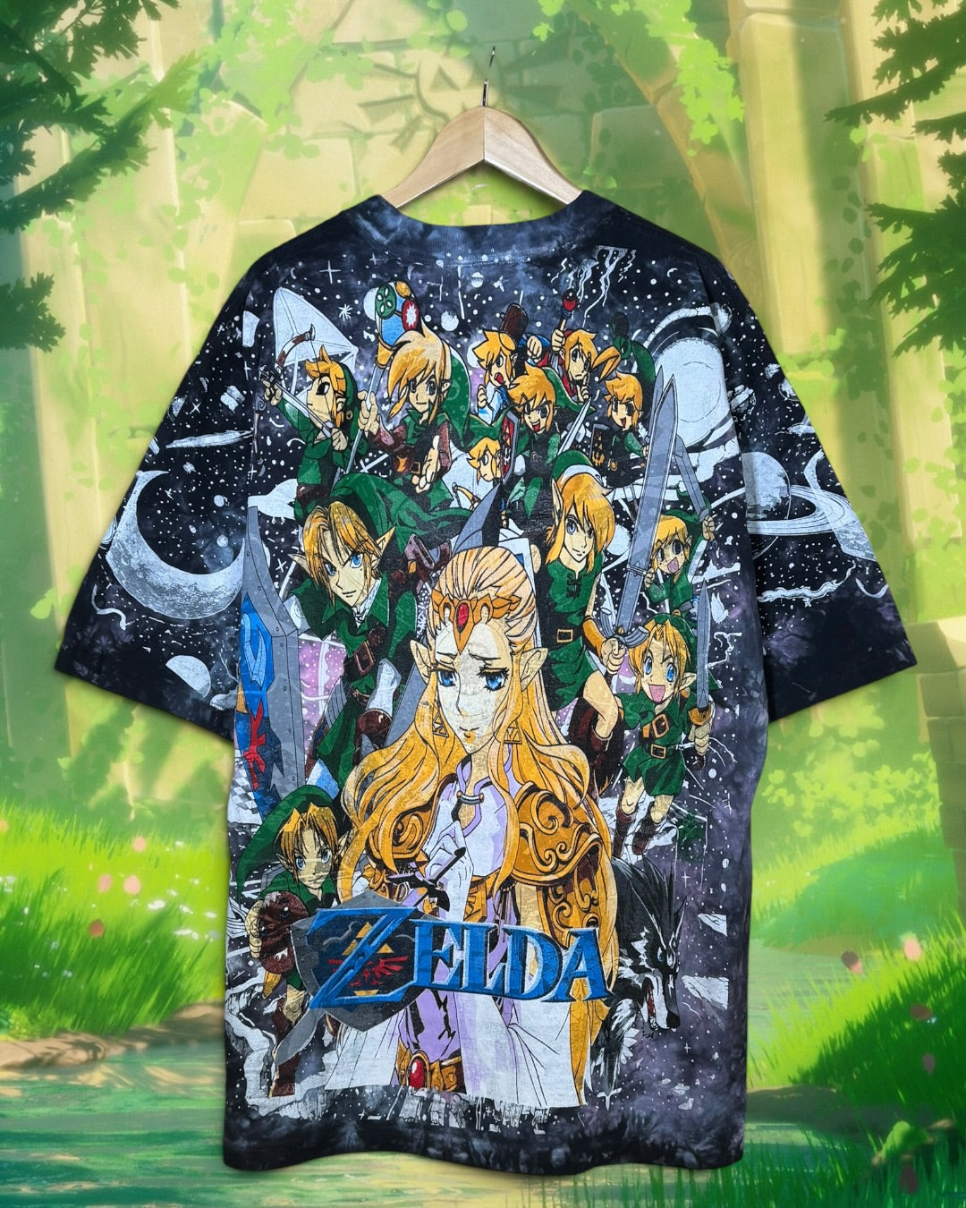 Galaxy Tie Dye - Master Sword Front - Links Back - Shirt
