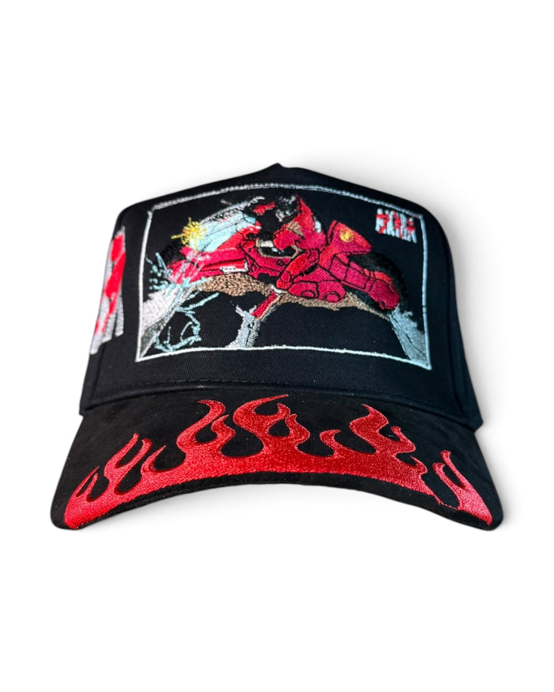 Black with Red Flames Brim - Akira - Hat