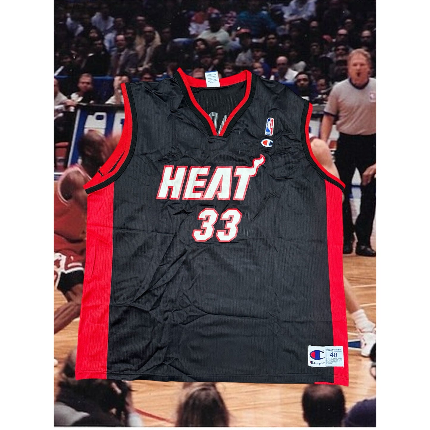 Vintage Champion Miami Heat Alonzo Mourning 33 NBA